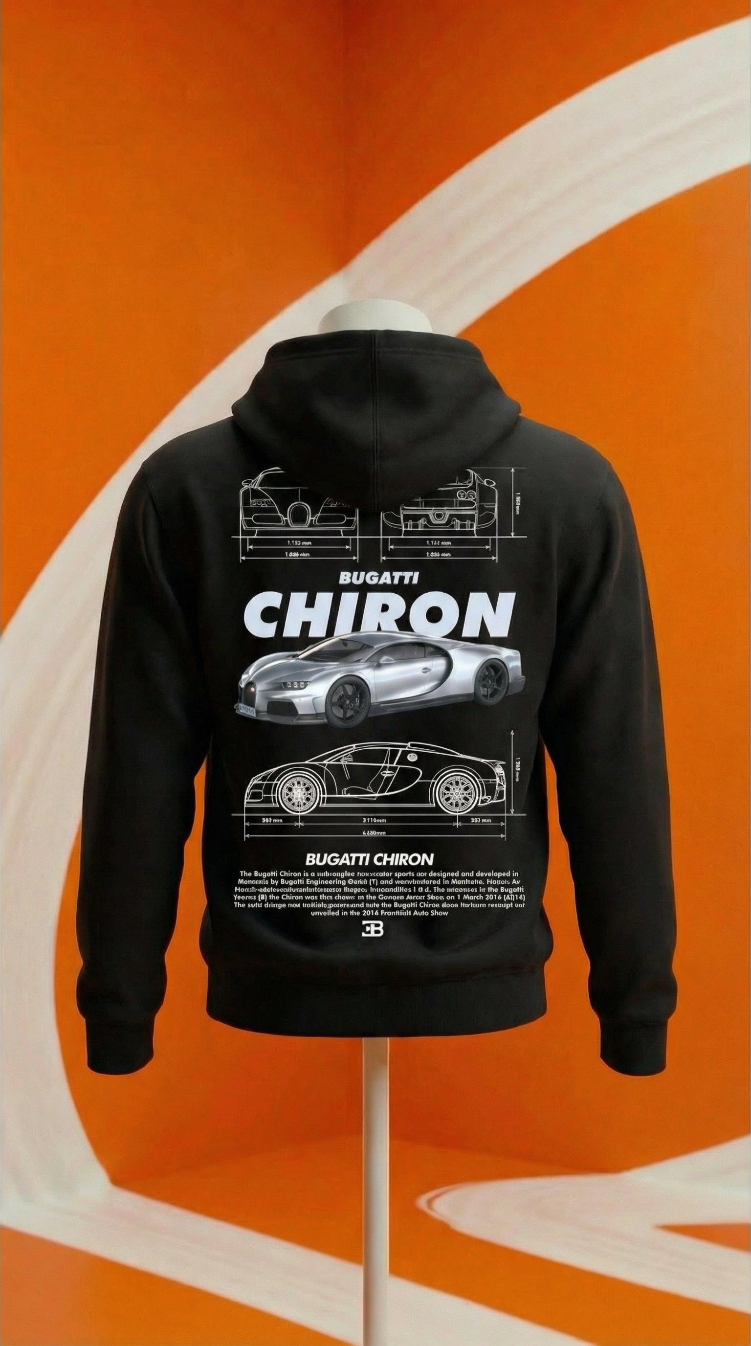 Bugatti Chiron Blueprint Hoodie