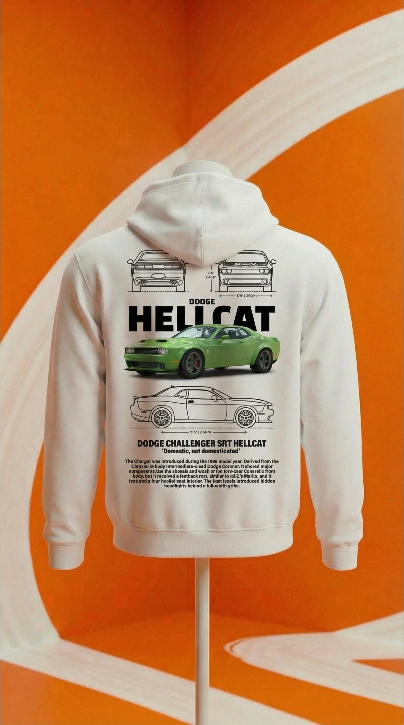 Dodge Challenger SRT Hellcat Blueprint Hoodie