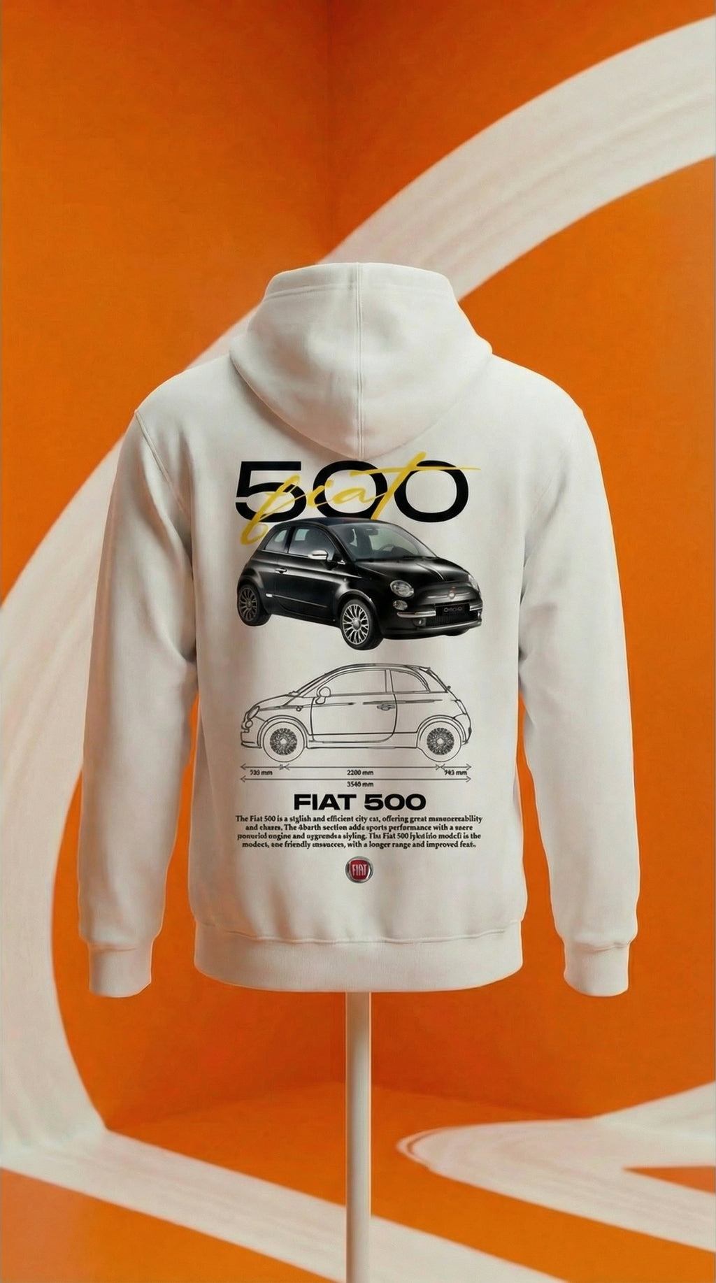 Sweat à capuche Fiat 500 Blueprint