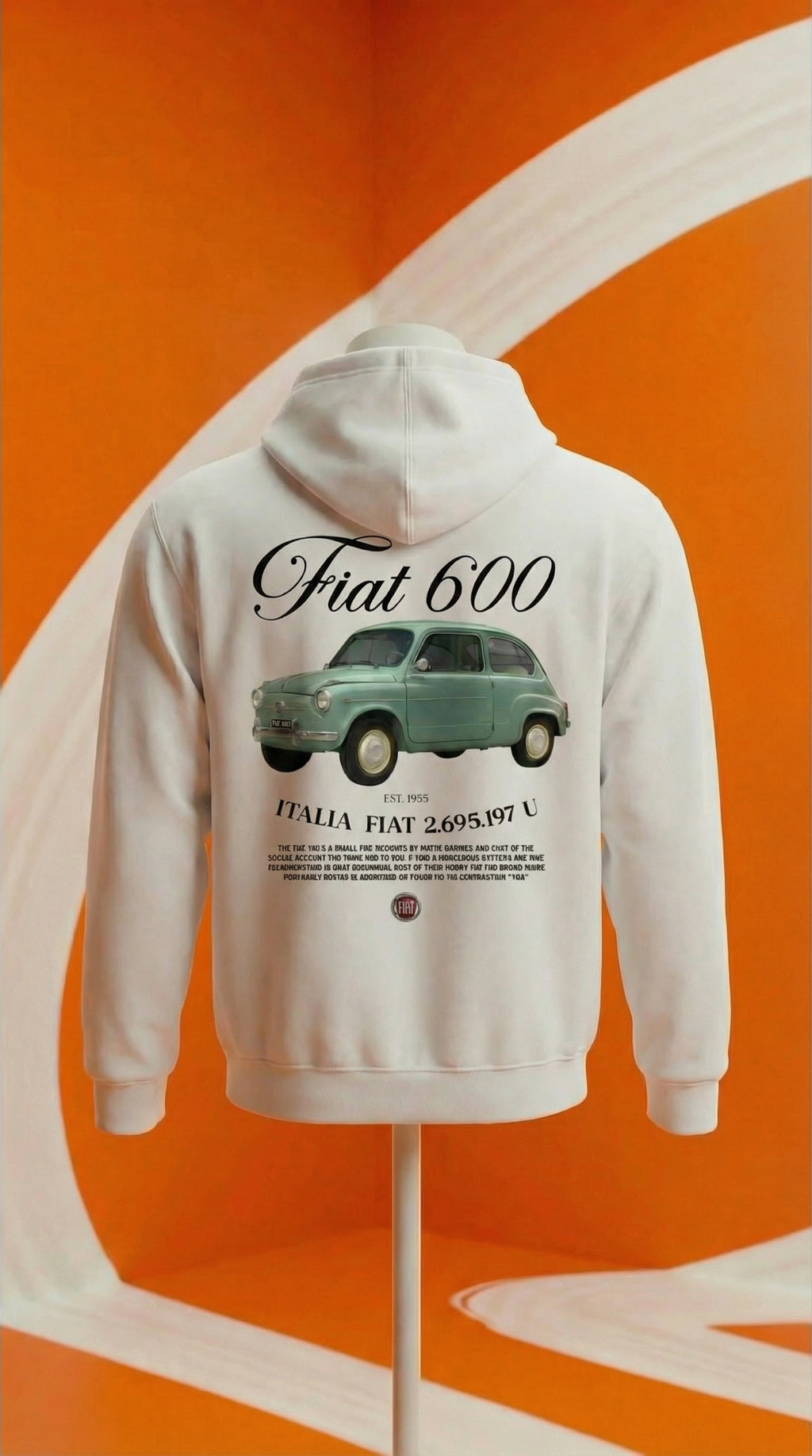 Fiat 600 Vintage Poster Hoodie