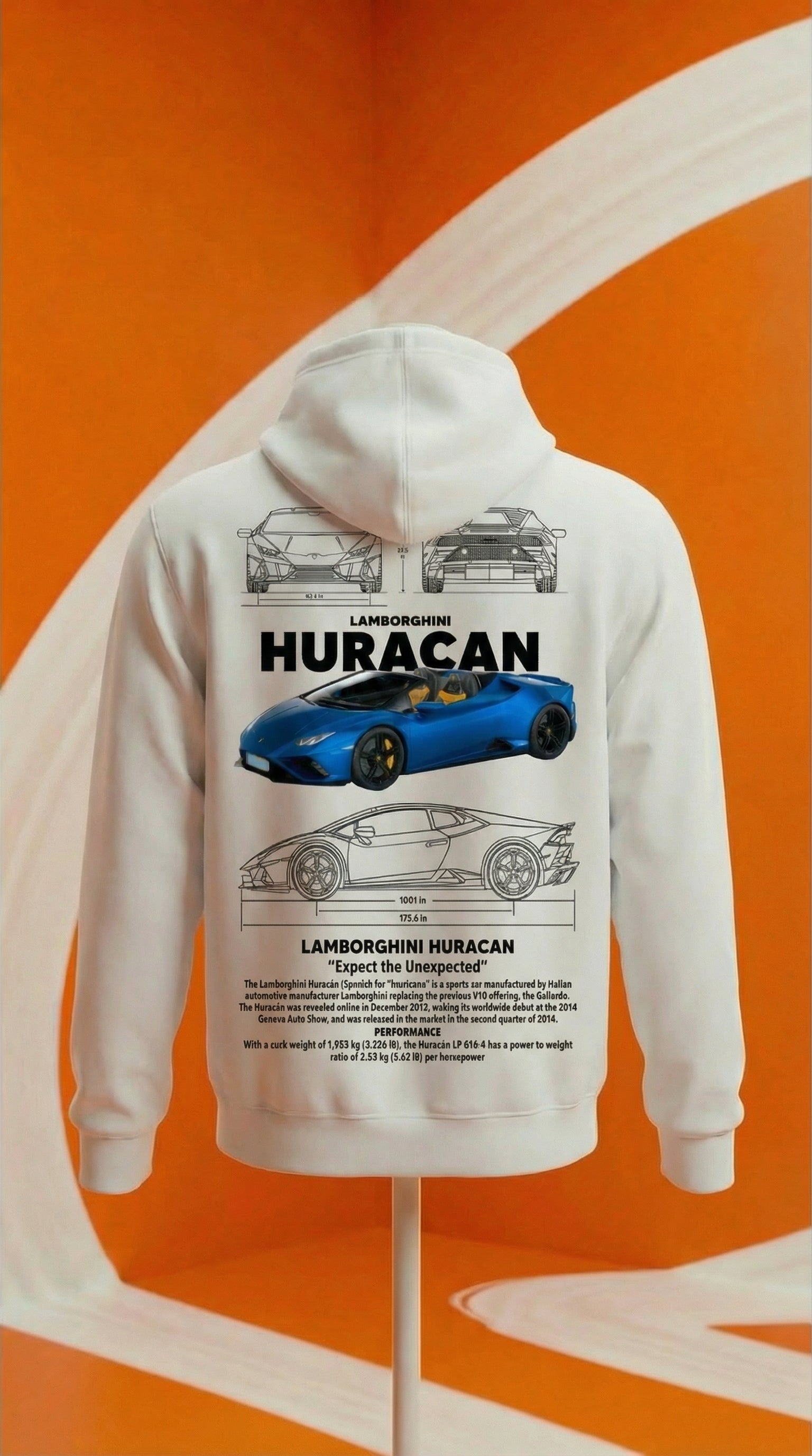 Lamborghini Huracán Blueprint Hoodie