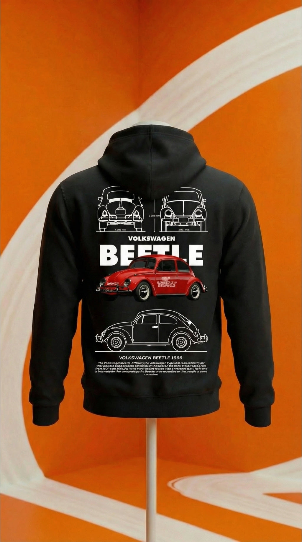 Volkswagen Beetle Blueprint Hoodie