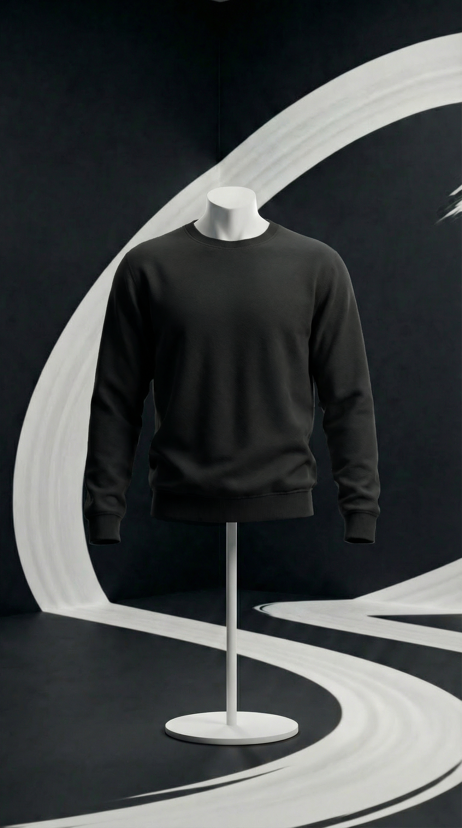 ACE Space basic crewneck sweatshirt minimal in black
