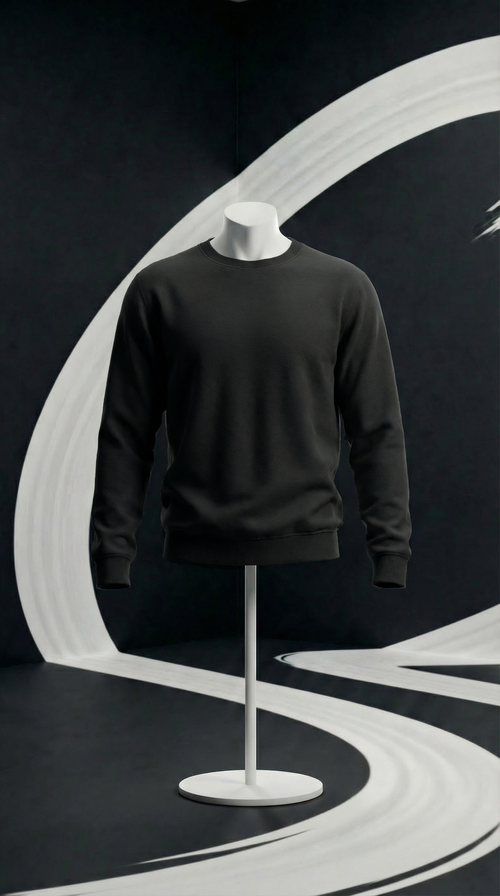 ACE Space basic crewneck sweatshirt minimal in black
