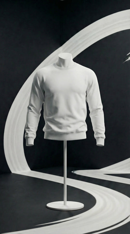 ACE Space basic crewneck sweatshirt minimal in white
