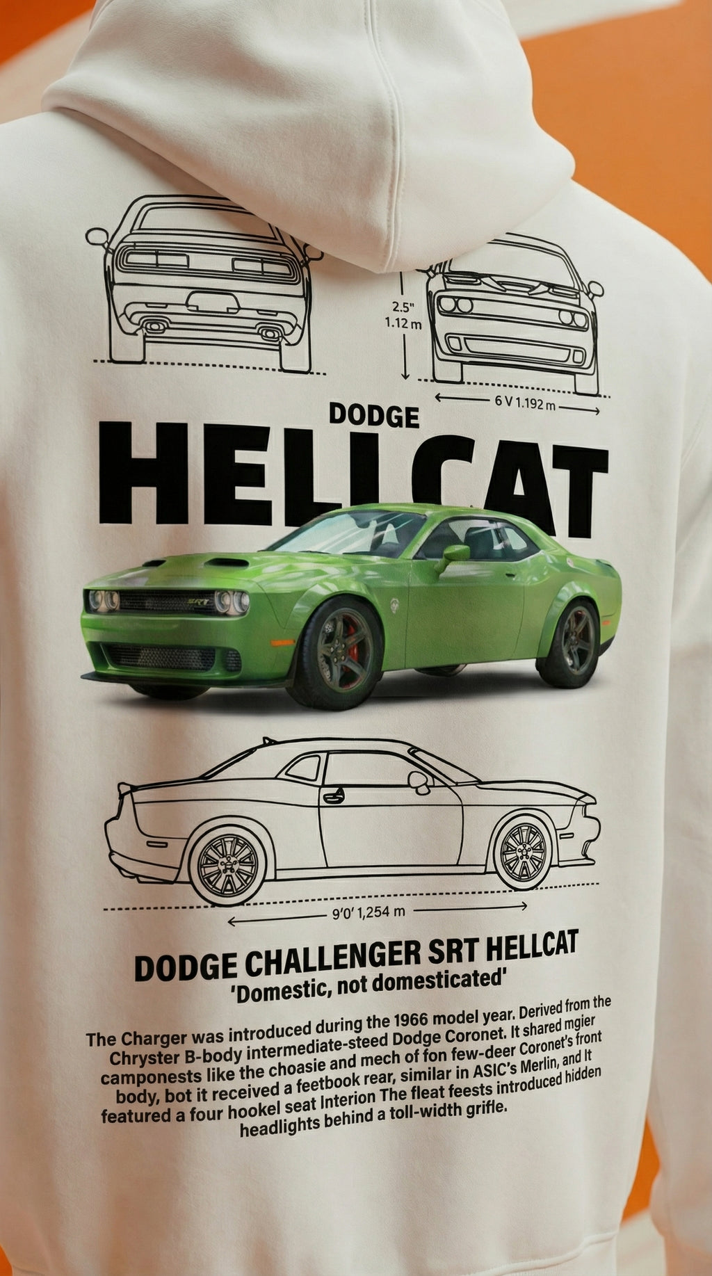 Dodge Challenger SRT Hellcat Blueprint Hoodie
