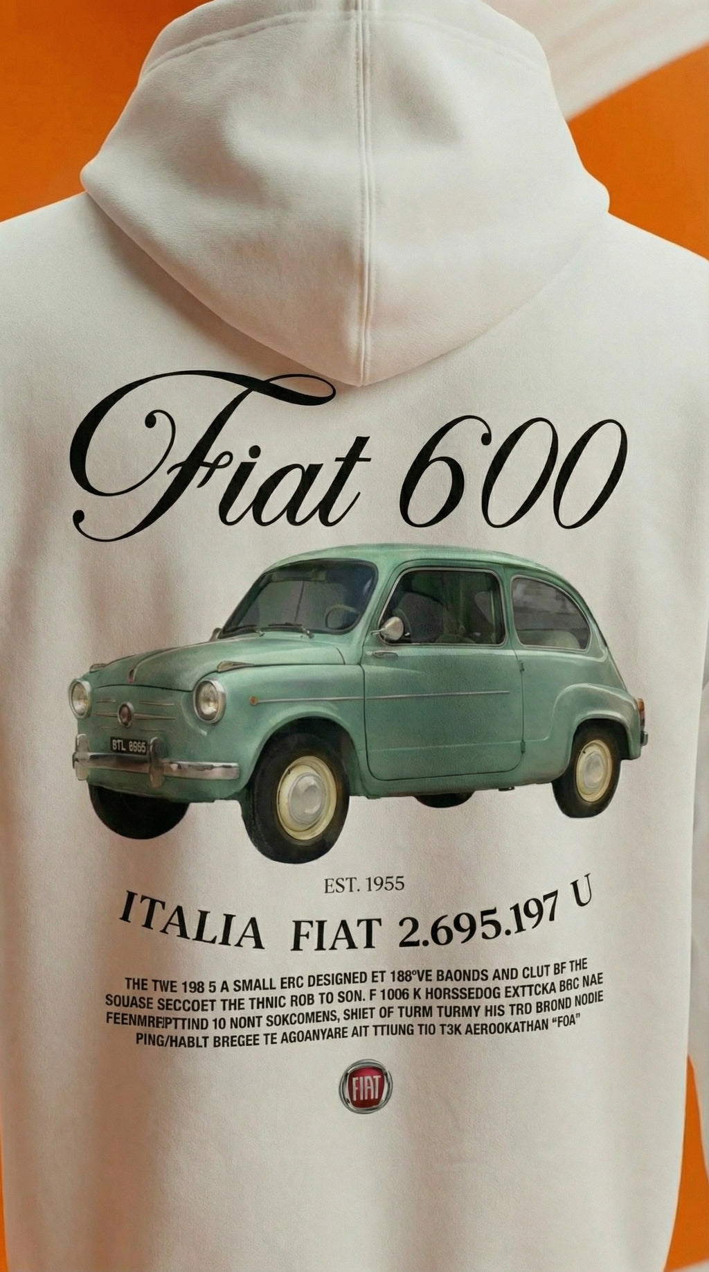 Fiat 600 Vintage Poster Hoodie