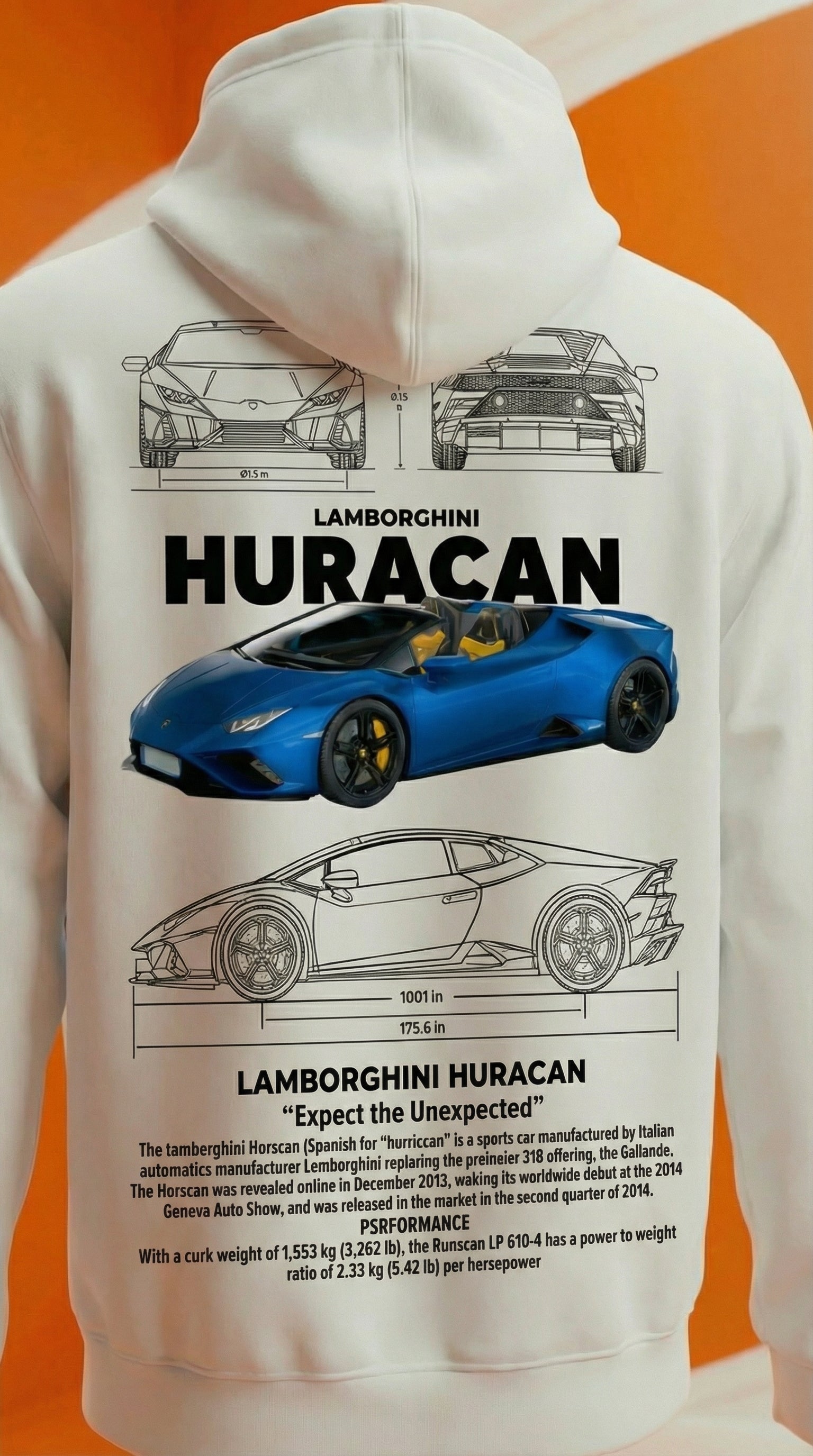 Lamborghini Huracán Blueprint Hoodie