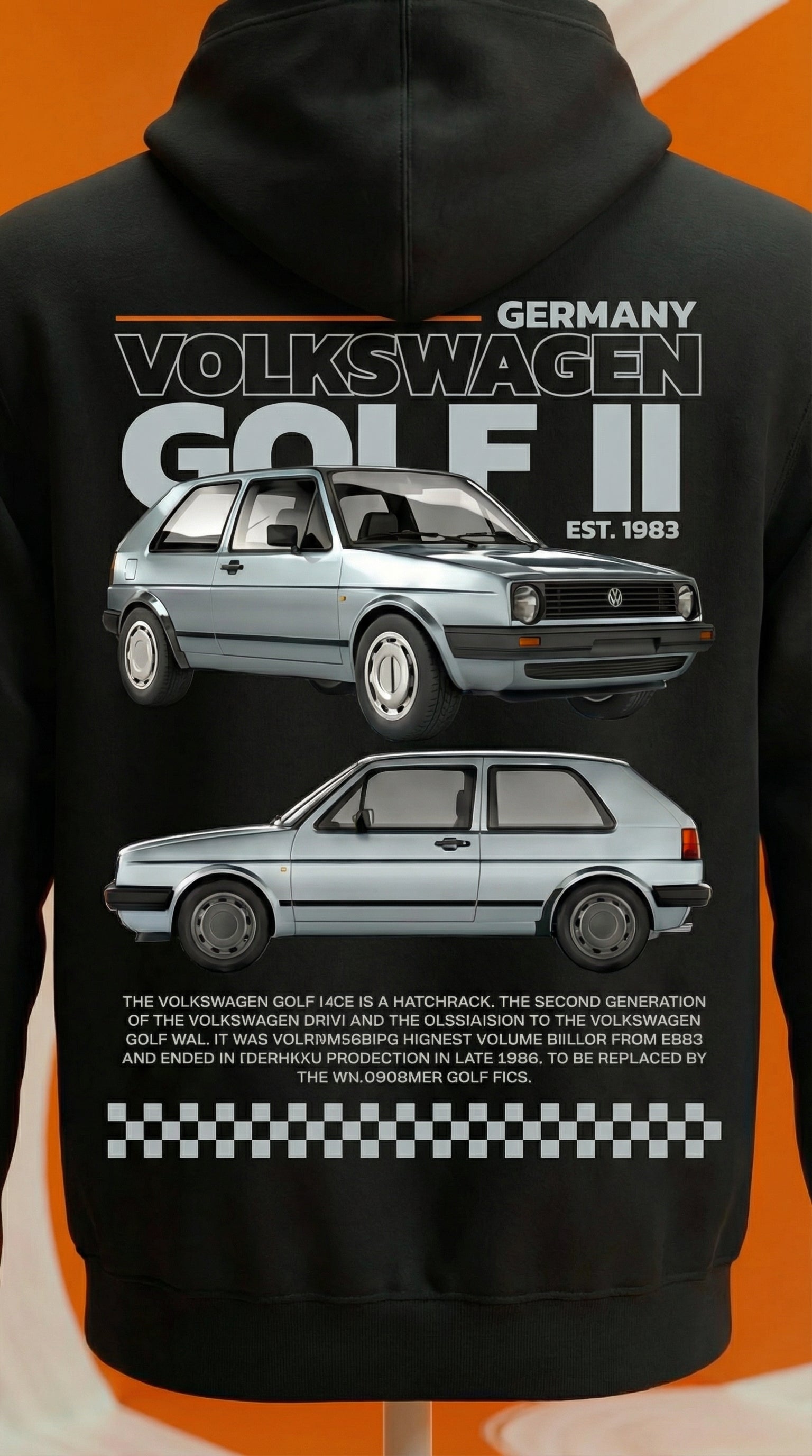 Volkswagen Golf II Poster Hoodie
