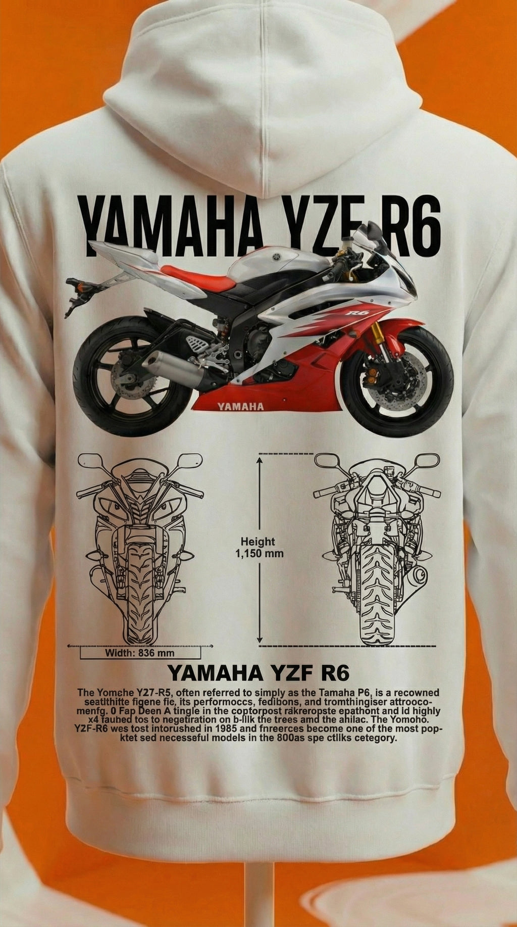 Yamaha YZF-R6 Blueprint Hoodie