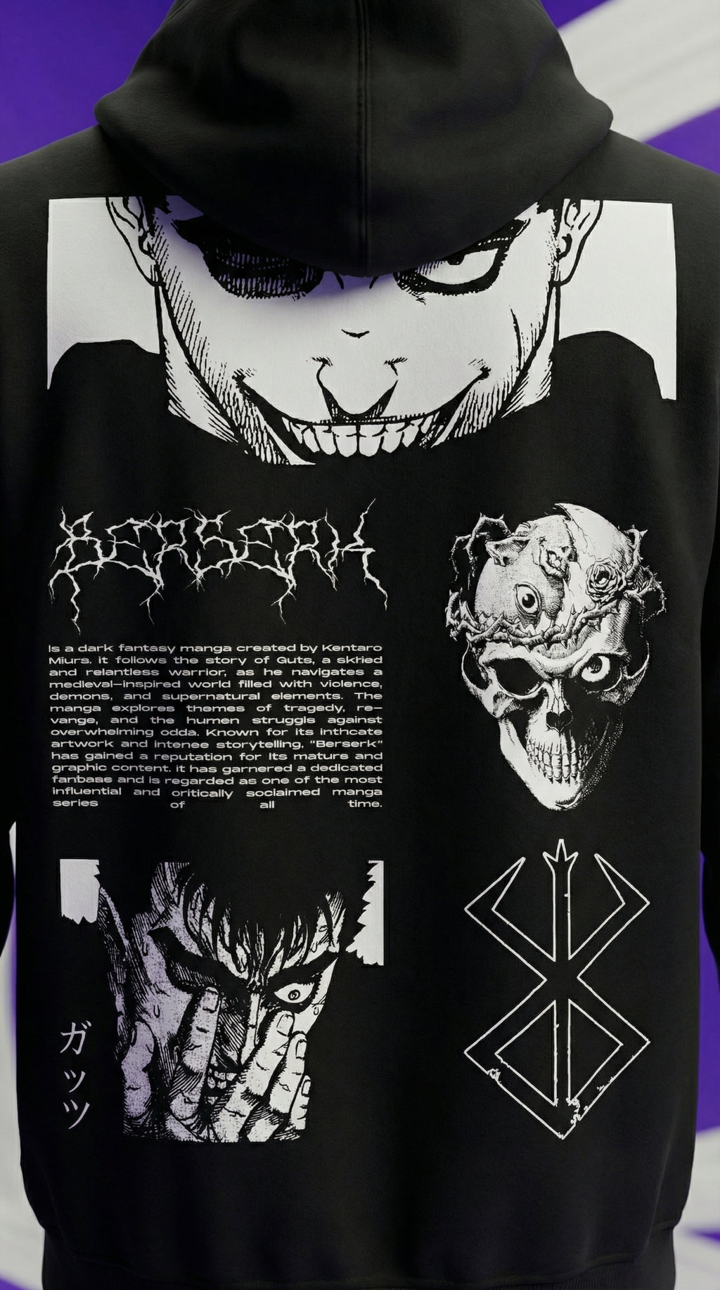 Berserk Manga Hoodie — Black