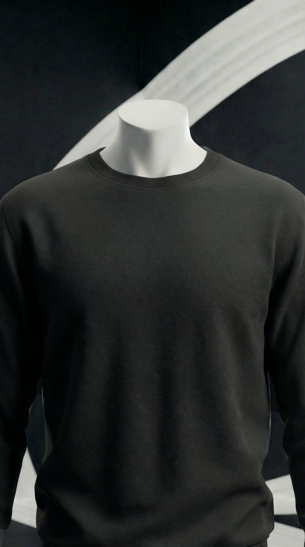 ACE Space basic crewneck sweatshirt minimal in black
