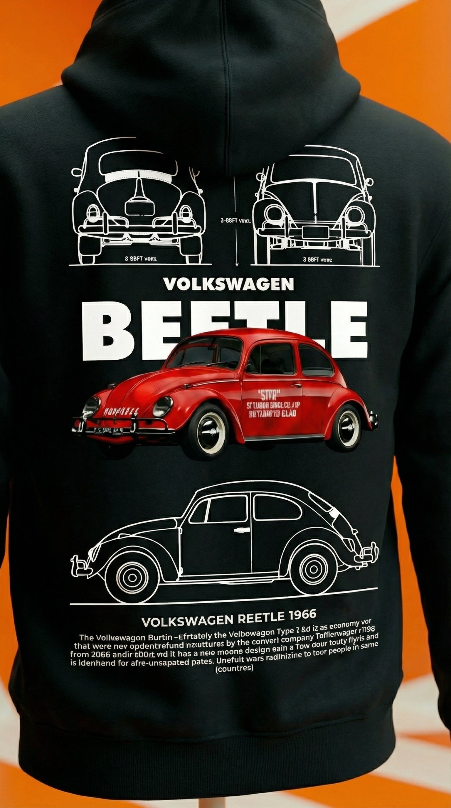 Volkswagen Beetle Blueprint Hoodie