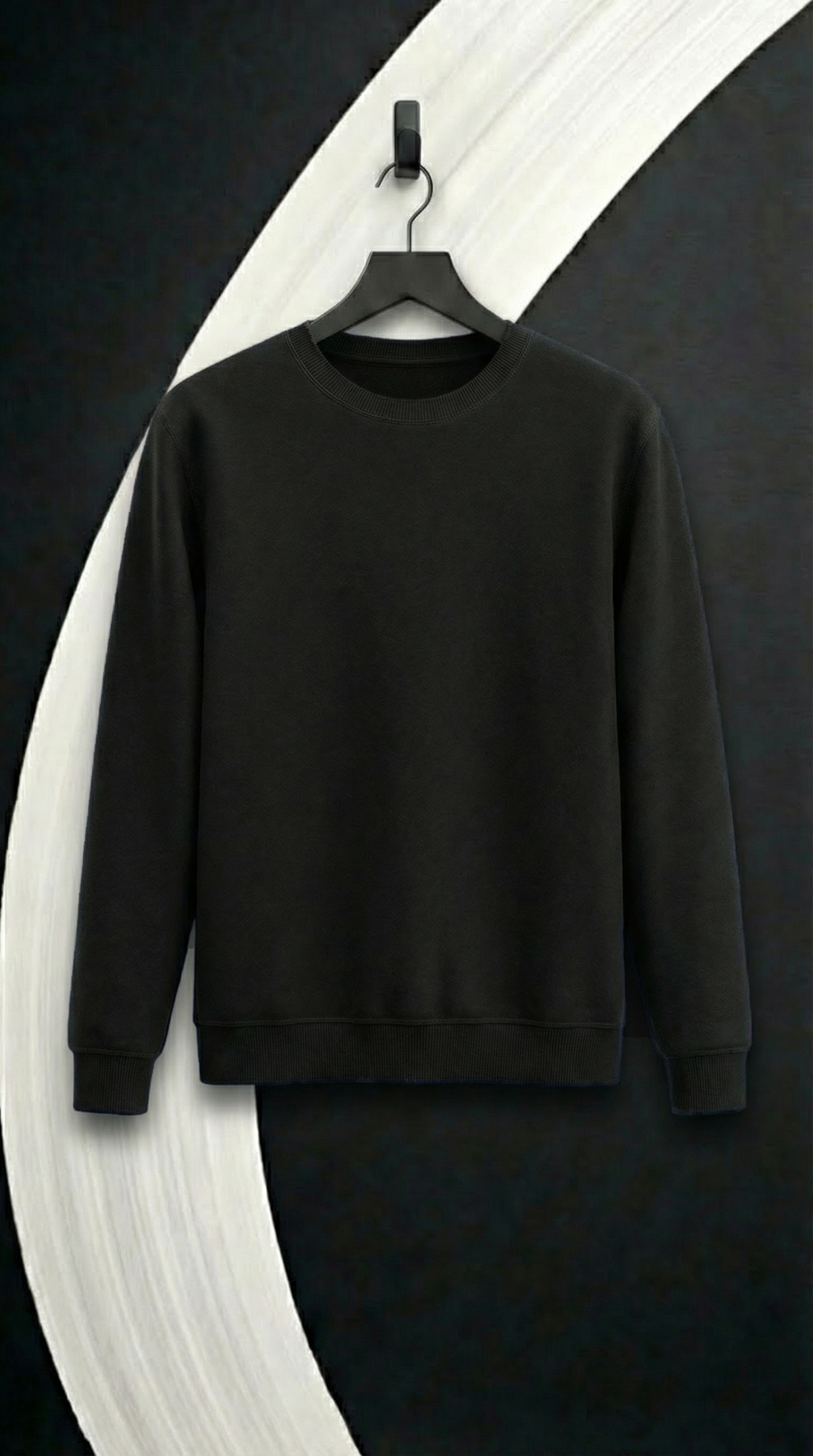 ACE Space basic crewneck sweatshirt minimal in black
