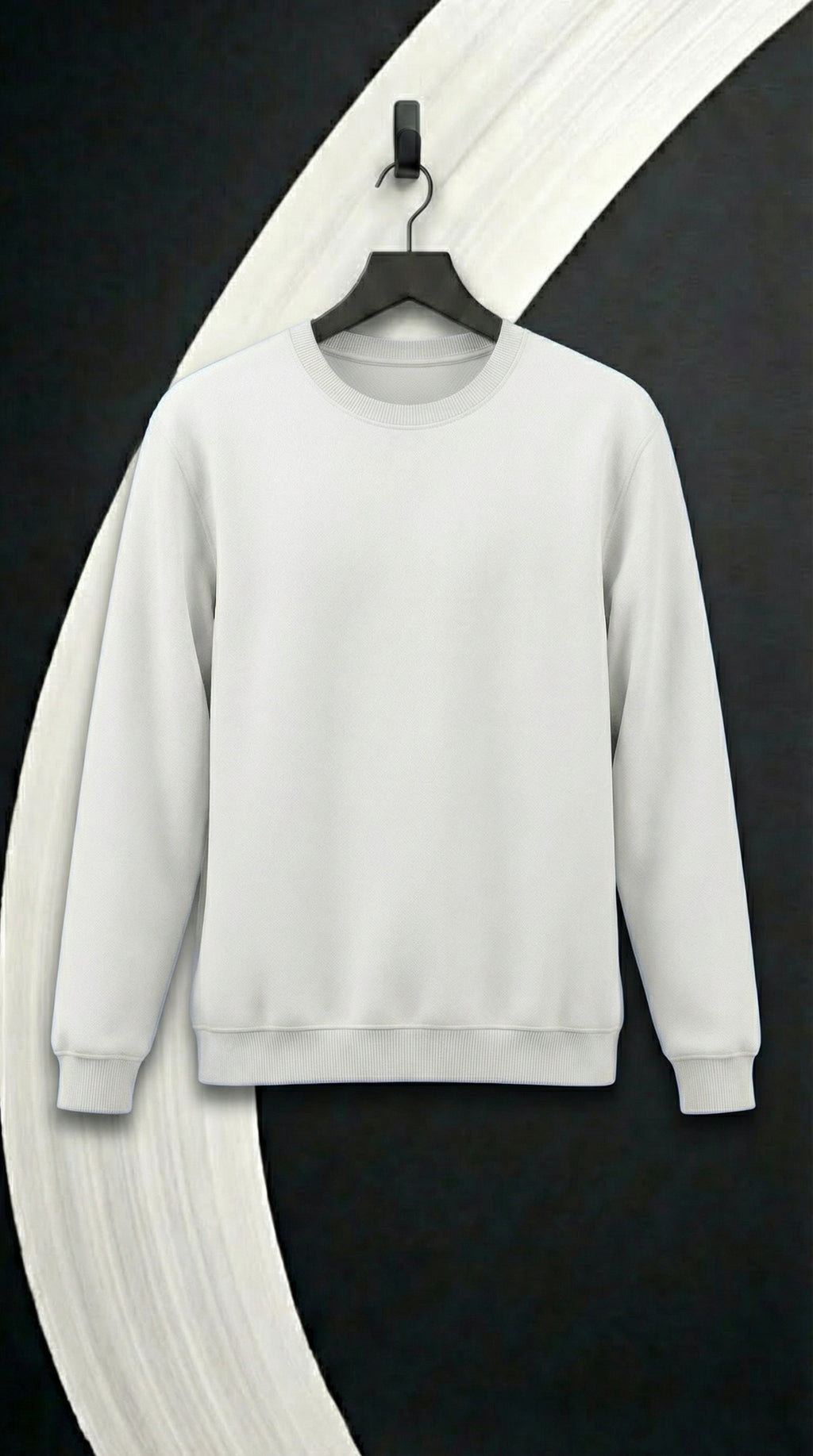 ACE Space basic crewneck sweatshirt minimal in white
