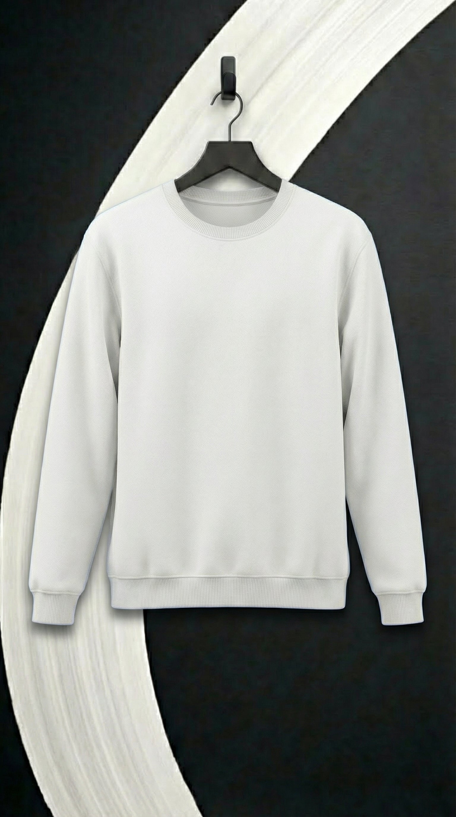 ACE Space basic crewneck sweatshirt minimal in white
