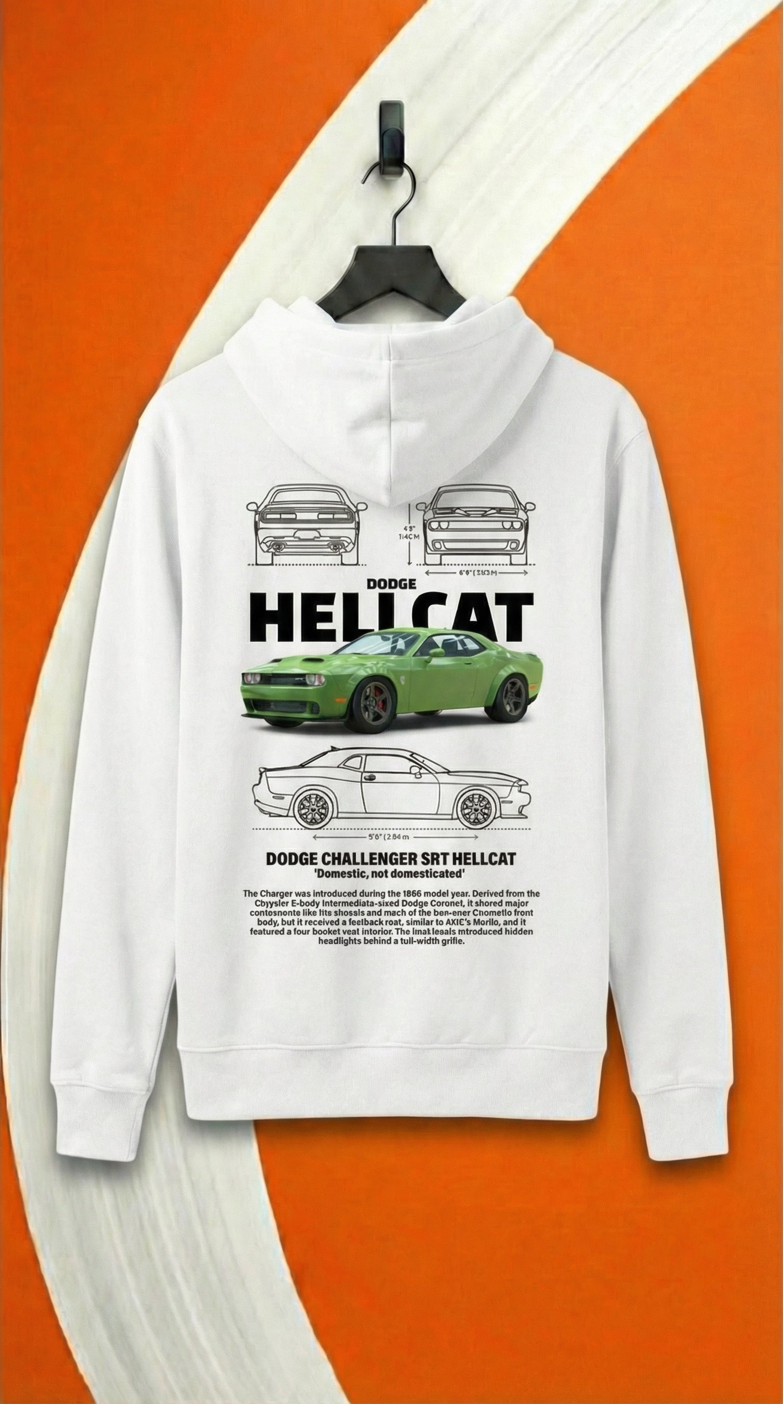 Dodge Challenger SRT Hellcat Blueprint Hoodie