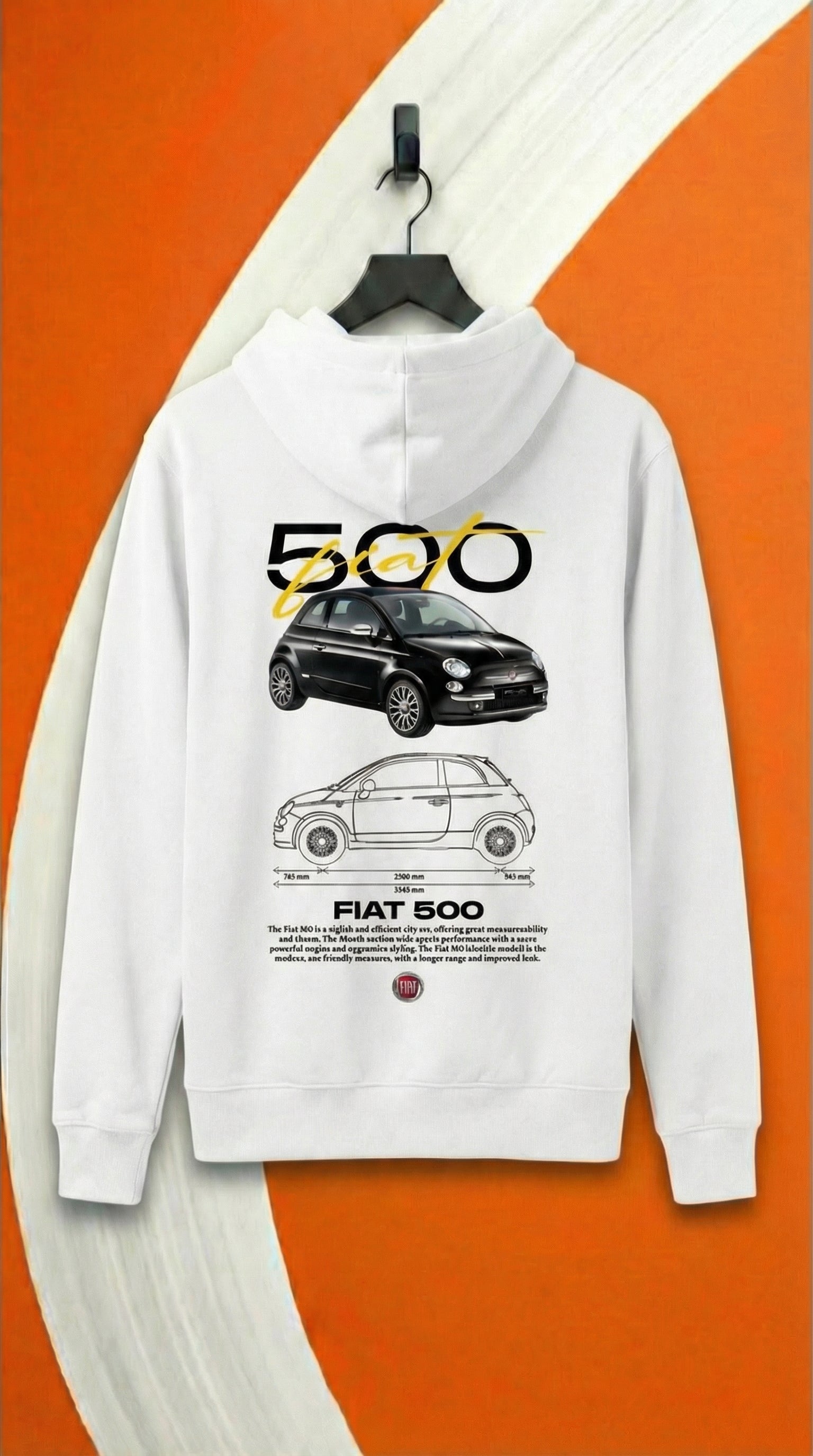 Fiat 500 Blueprint Hoodie