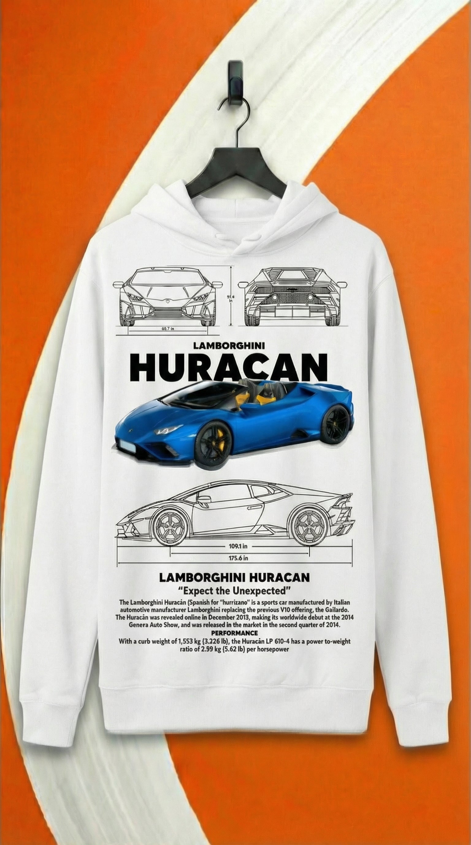 Lamborghini Huracán Blueprint Hoodie