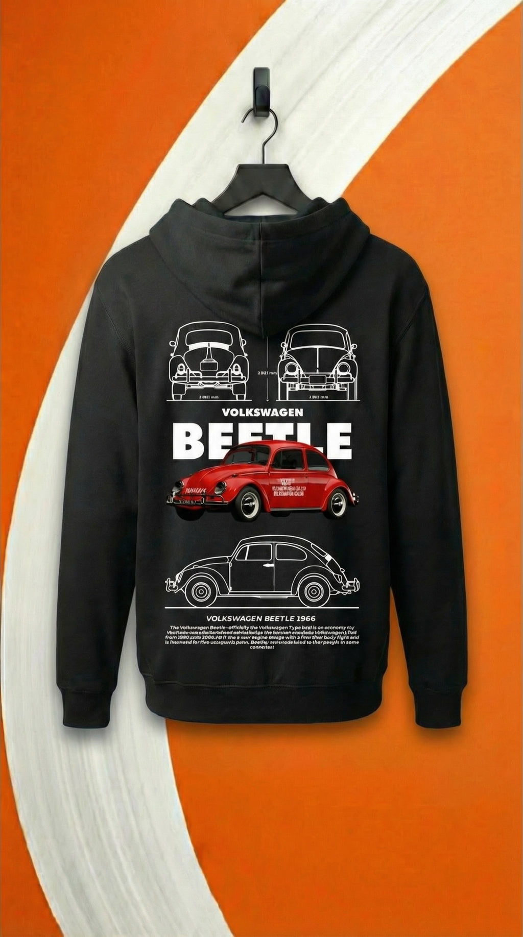 Volkswagen Beetle Blueprint Hoodie
