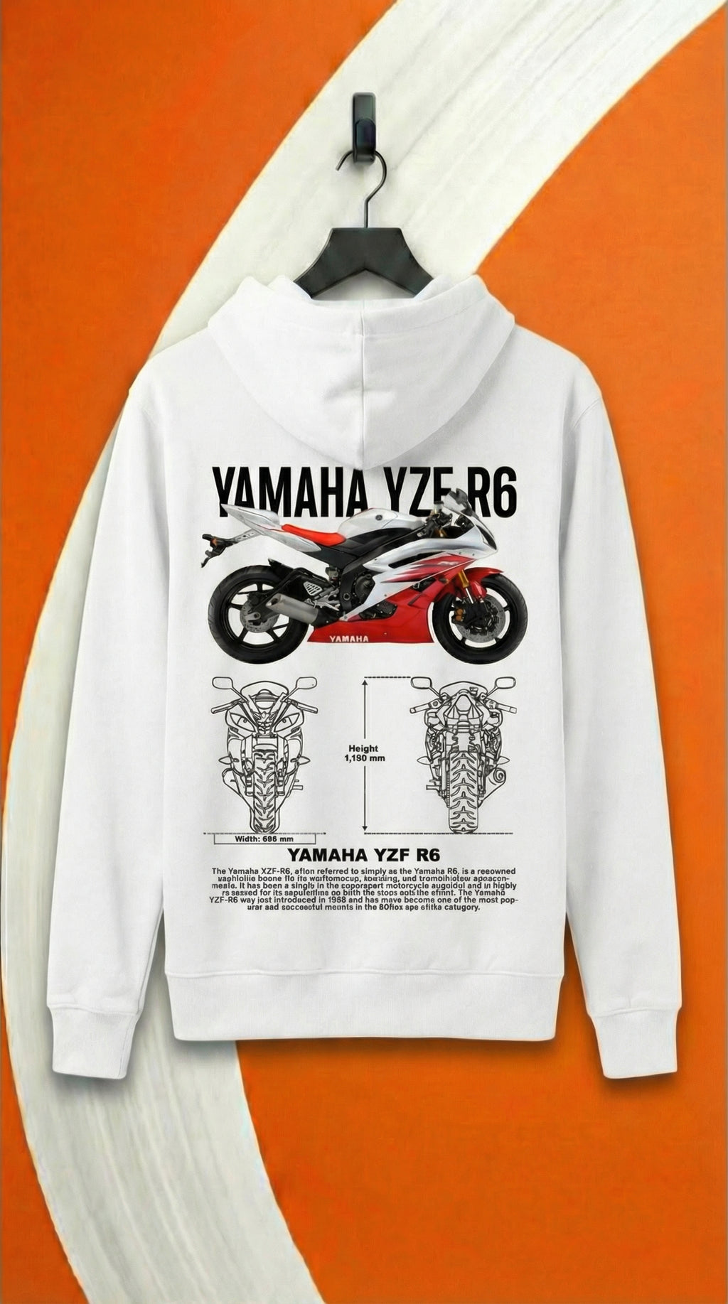 Yamaha YZF-R6 Blueprint Hoodie