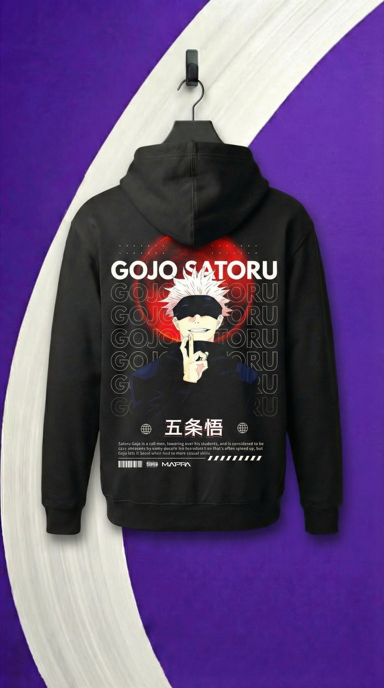 Gojo Satoru Hoodie (JJK) — Black