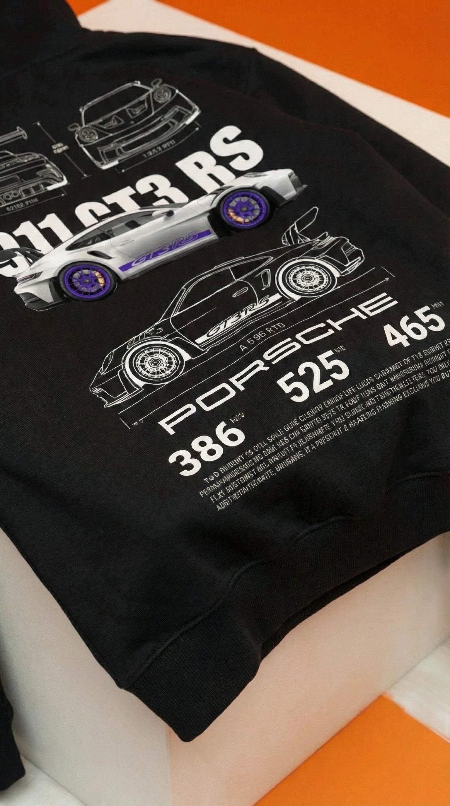 Sweat à capuche Porsche 911 GT3 RS Blueprint