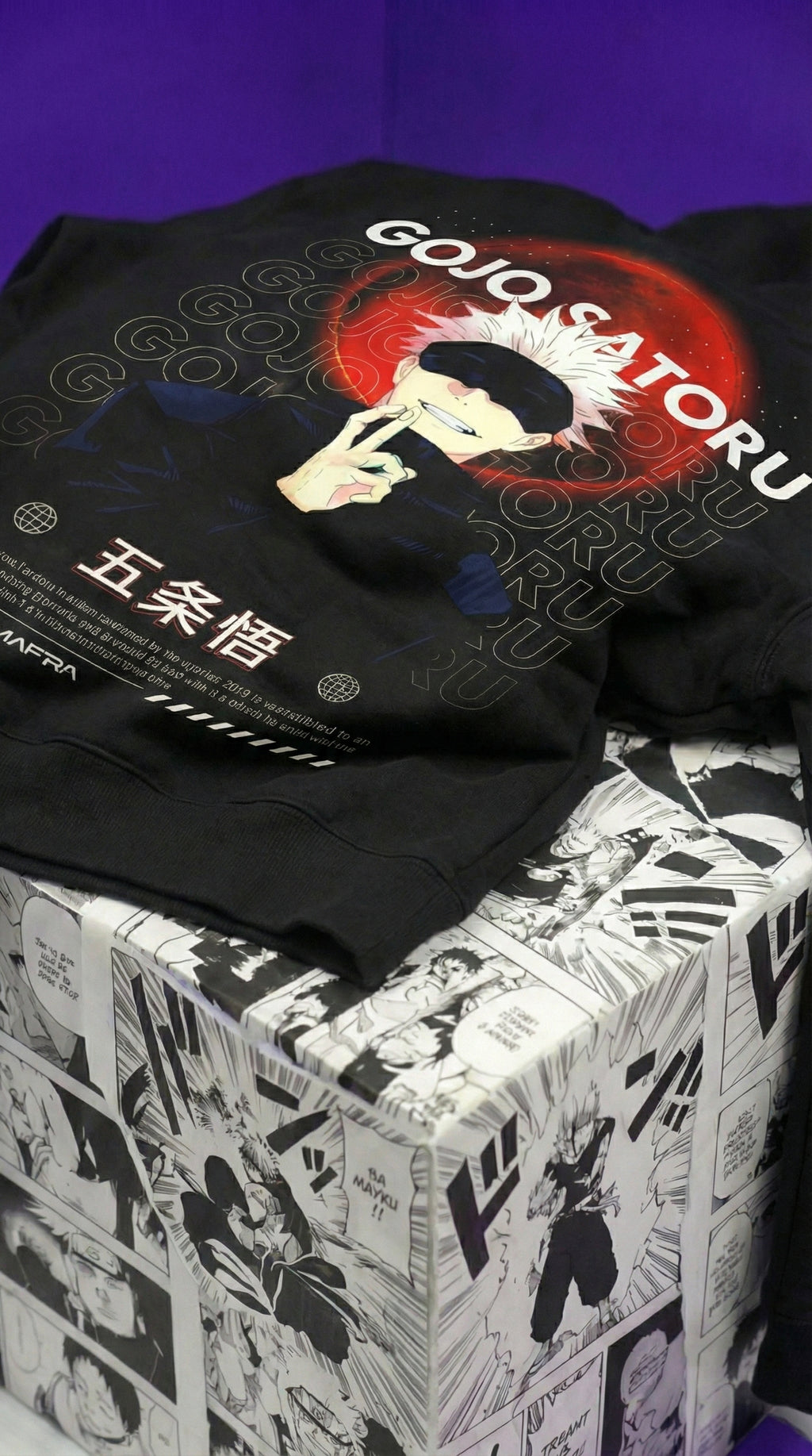 Gojo Satoru Hoodie (JJK) — Black