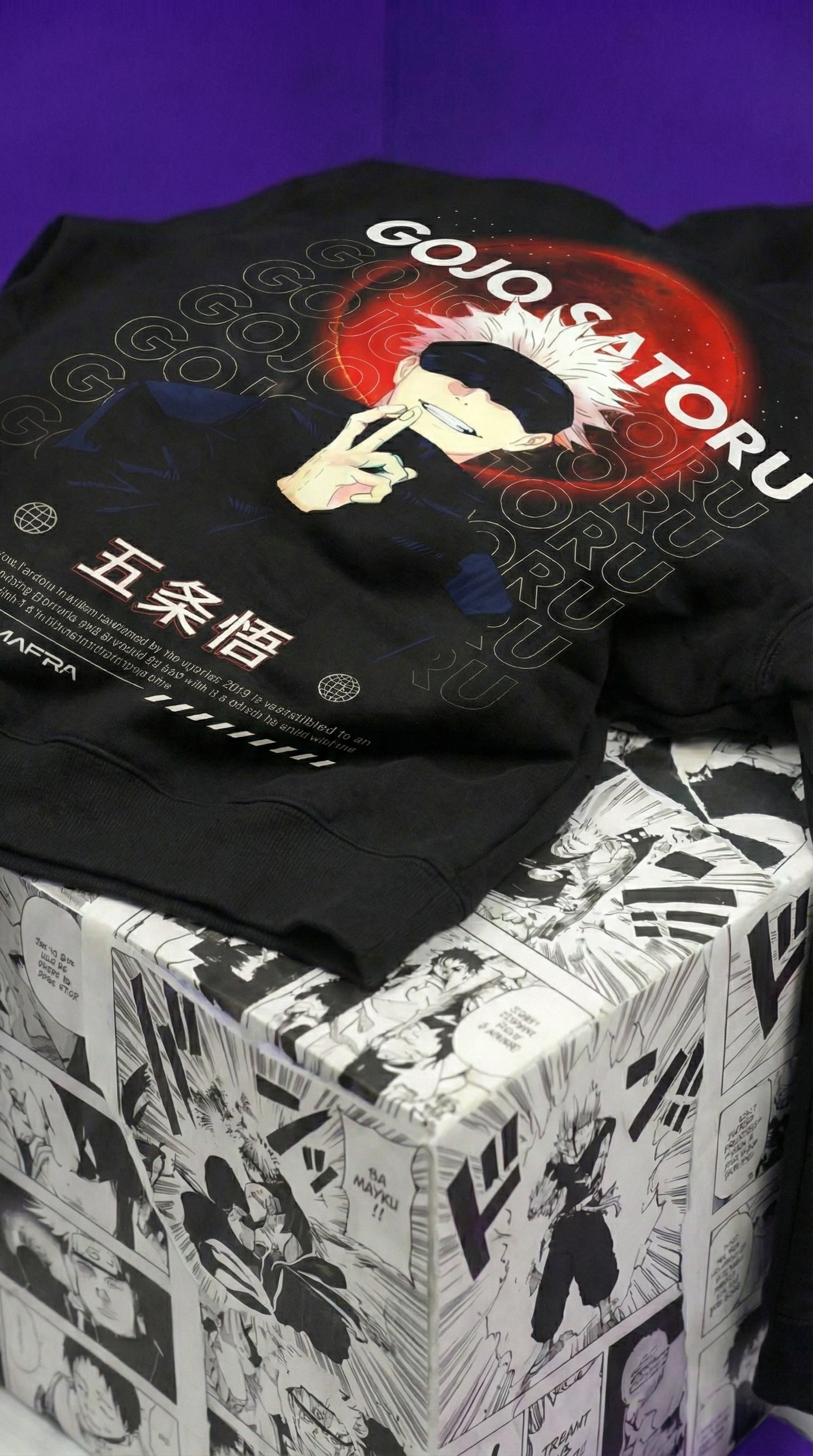 Gojo Satoru Hoodie (JJK) — Black