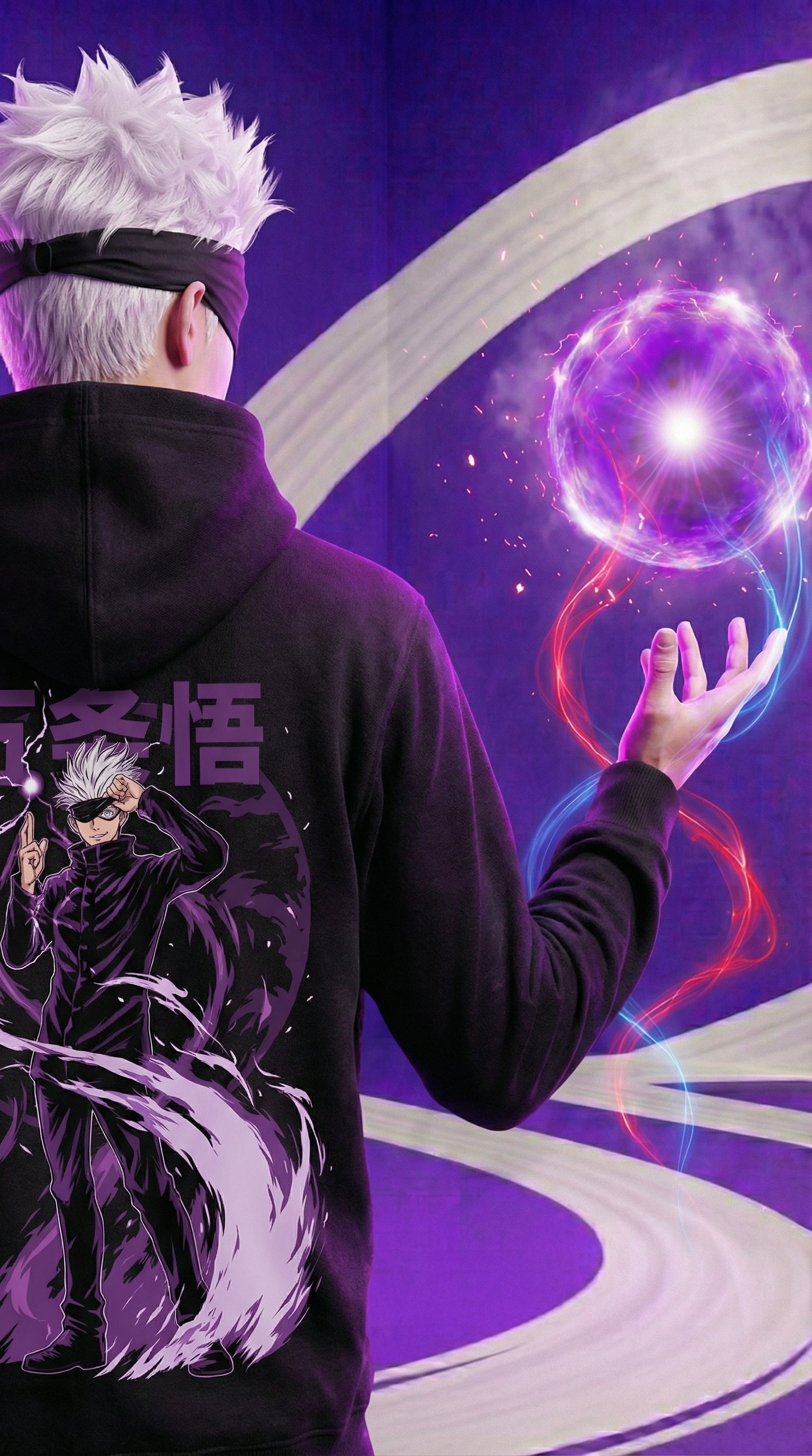 Gojo Satoru – Purple Aura Hoodie (Otaku Space)