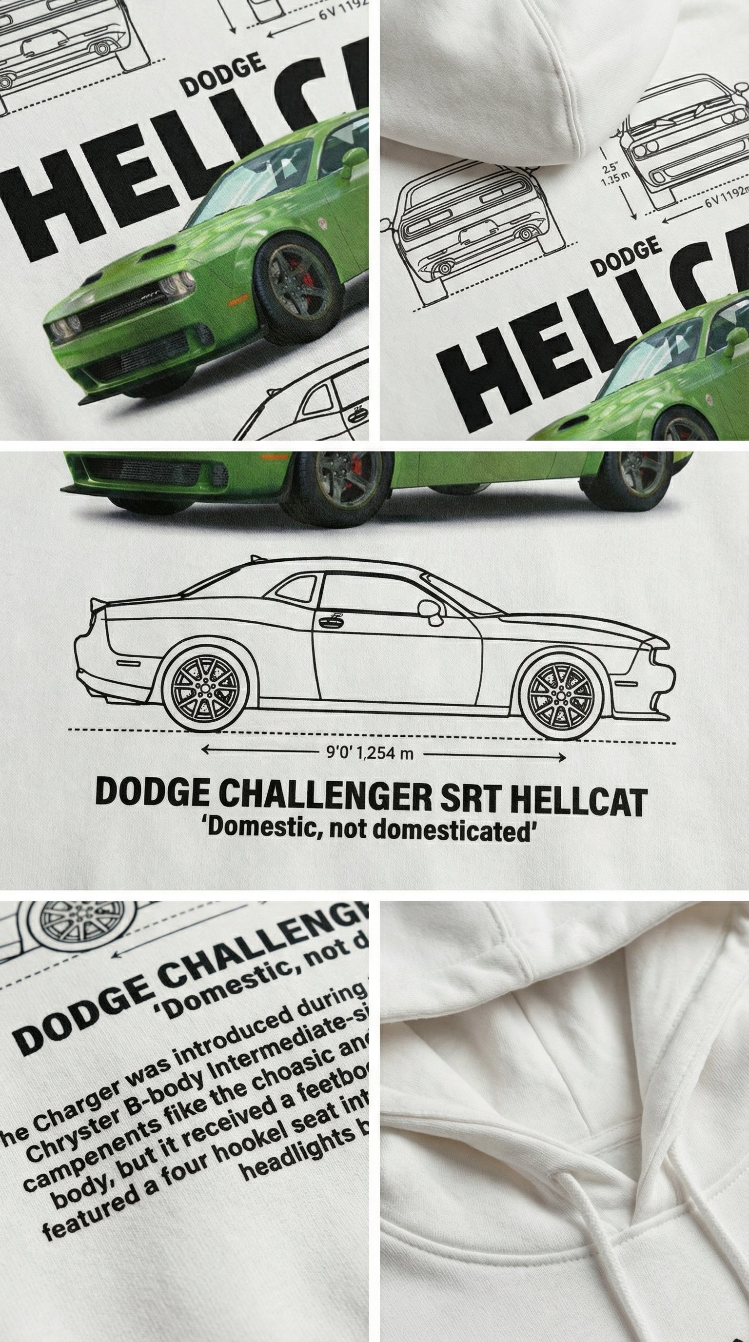 Dodge Challenger SRT Hellcat Blueprint Hoodie
