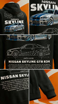 Nissan Skyline GT-R R34 Blueprint Hoodie
