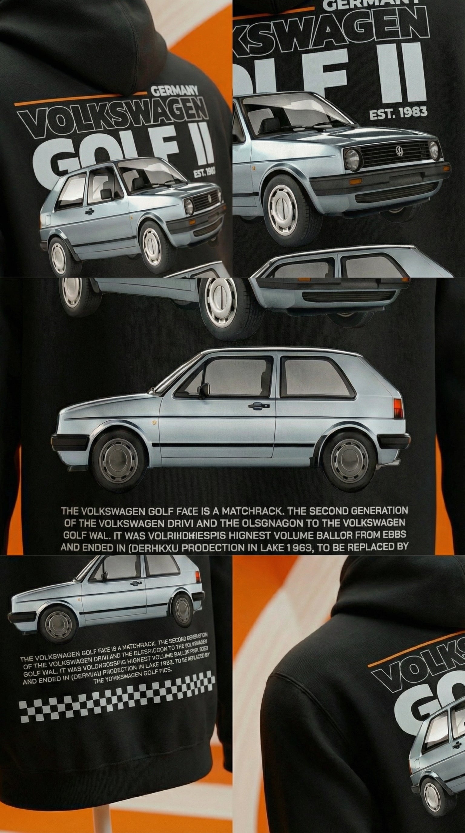 Volkswagen Golf II Poster Hoodie