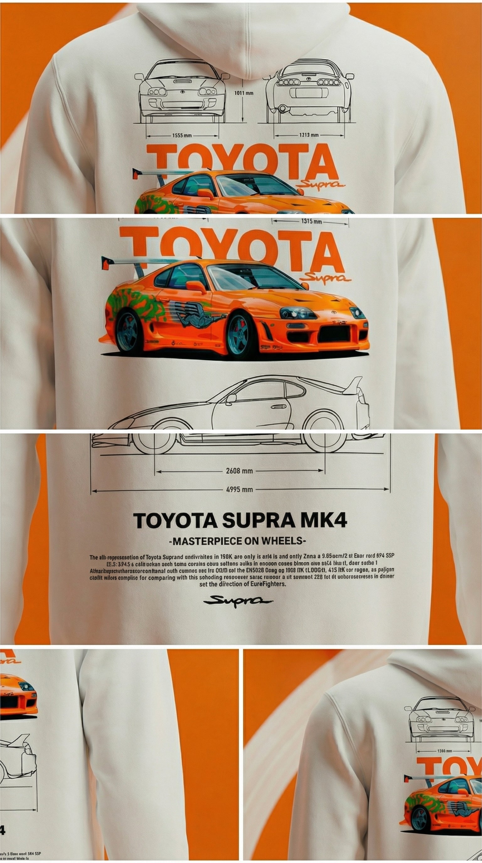 Toyota Supra MK4 Blueprint Hoodie