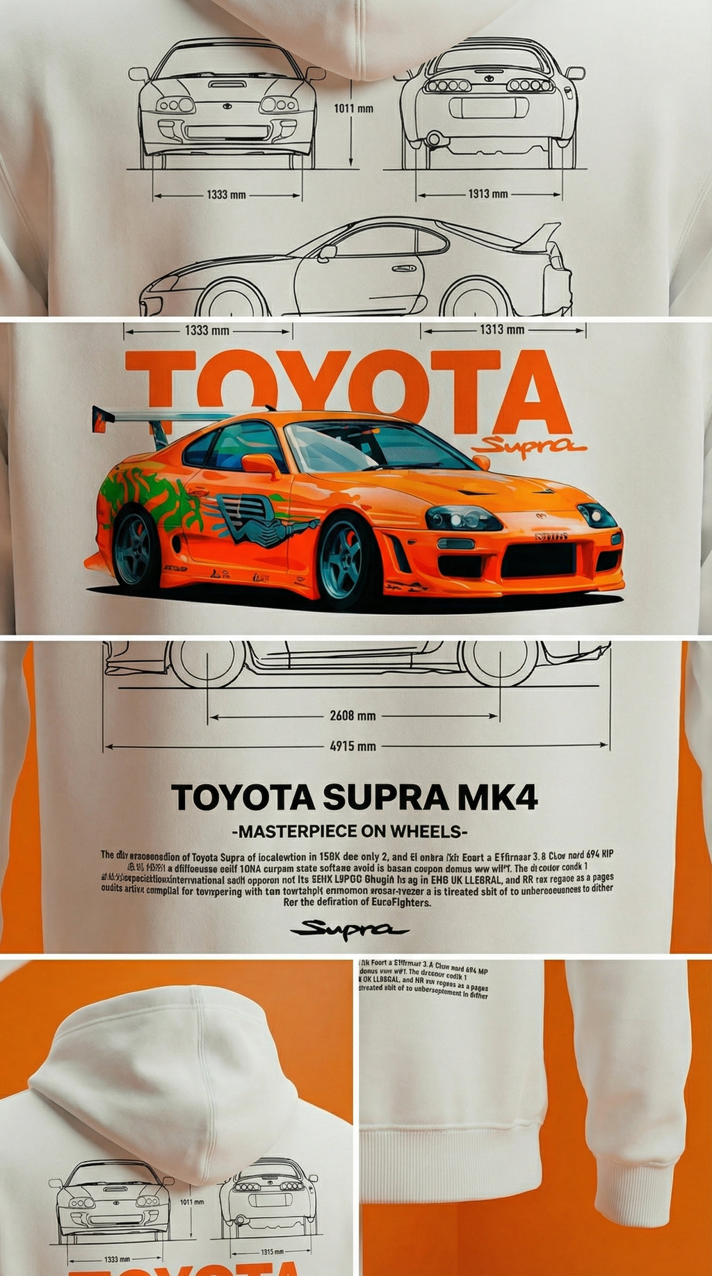 Toyota Supra MK4 Blueprint Hoodie