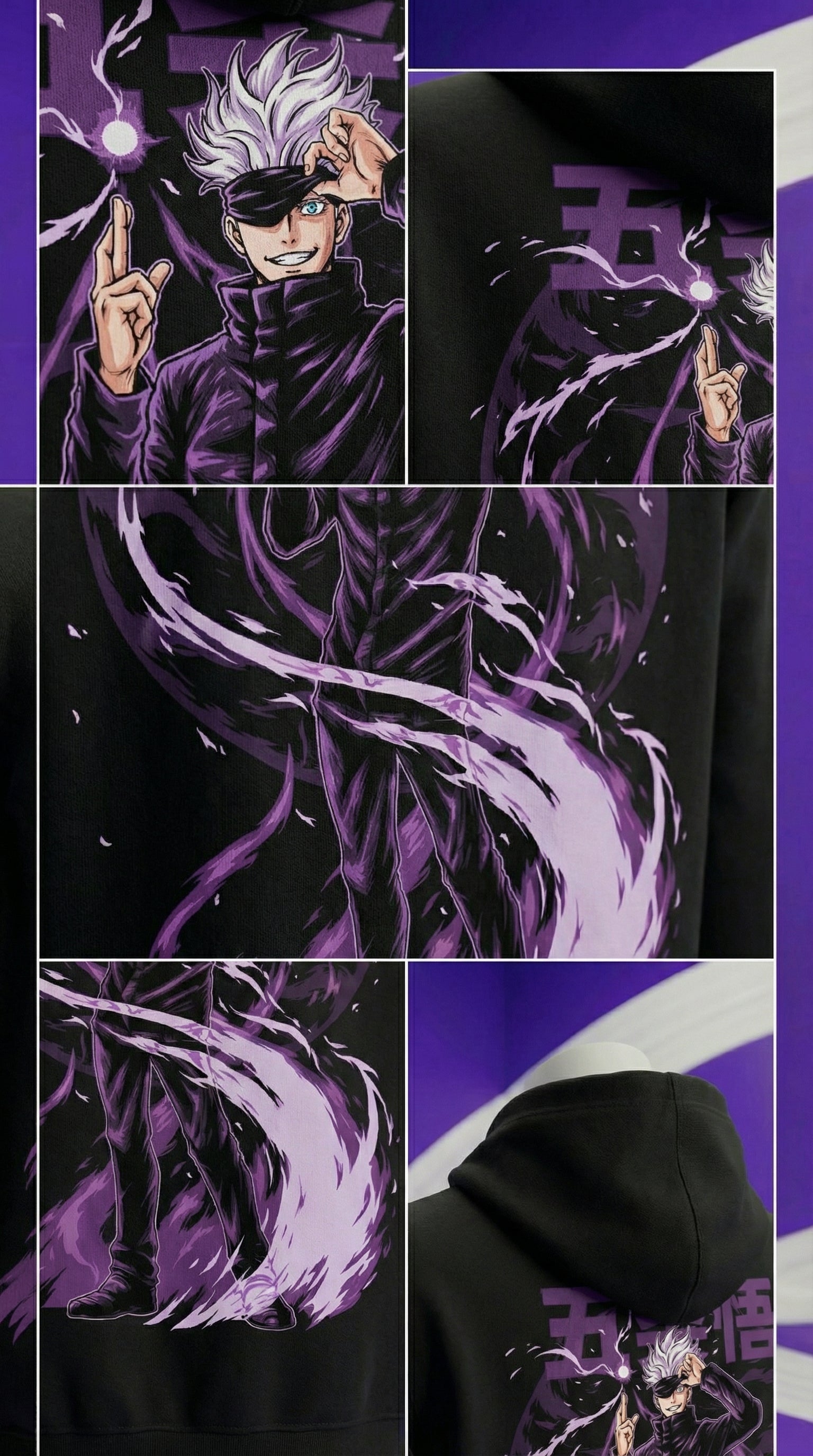 Gojo Satoru – Purple Aura Hoodie (Otaku Space)