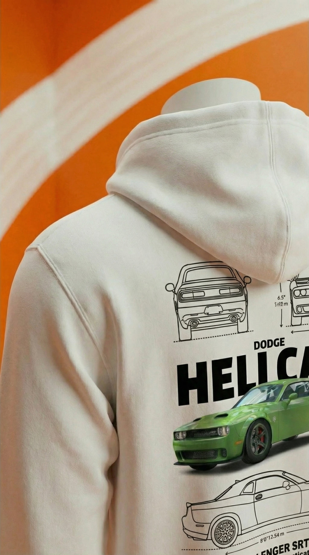 Dodge Challenger SRT Hellcat Blueprint Hoodie