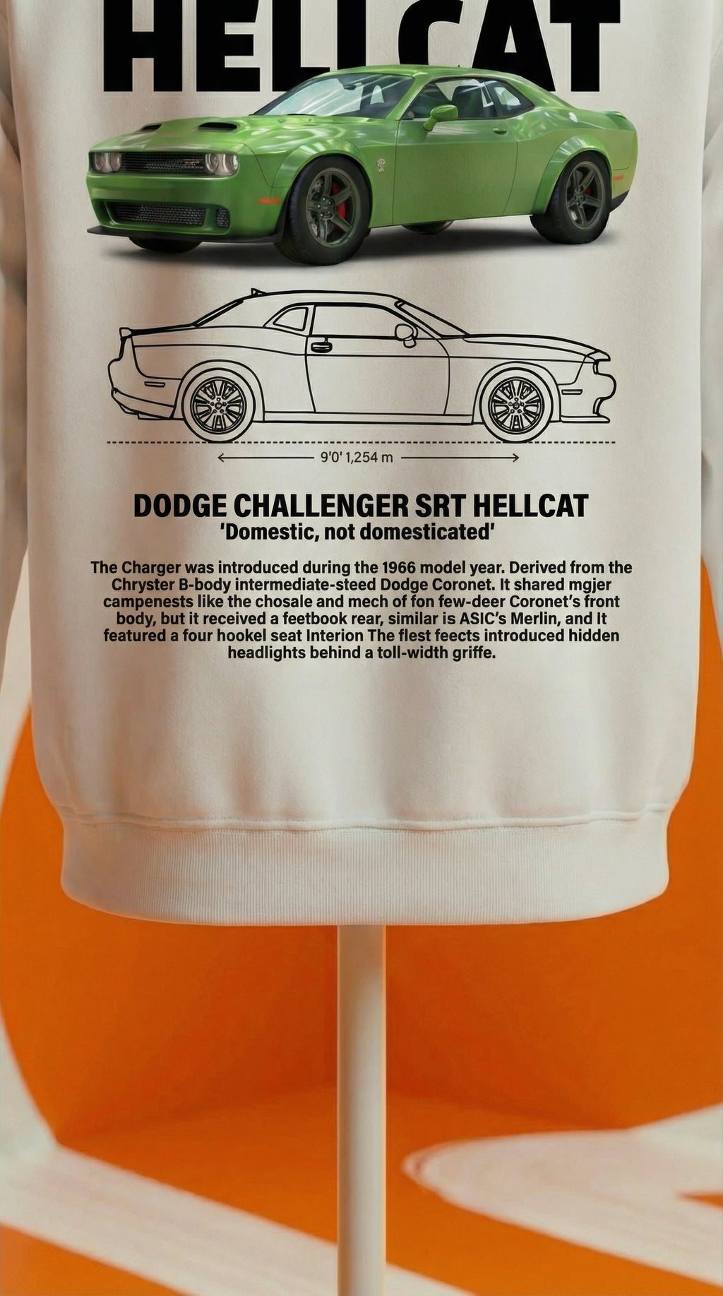 Dodge Challenger SRT Hellcat Blueprint Hoodie