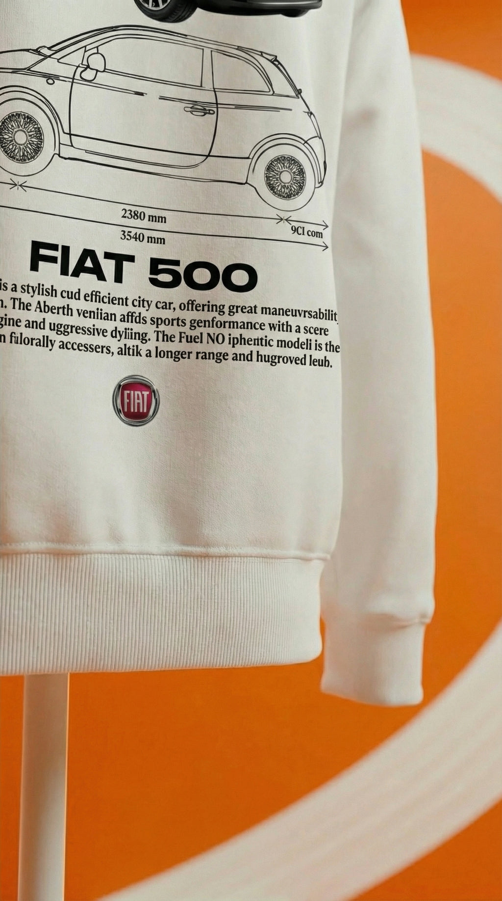 Sweat à capuche Fiat 500 Blueprint