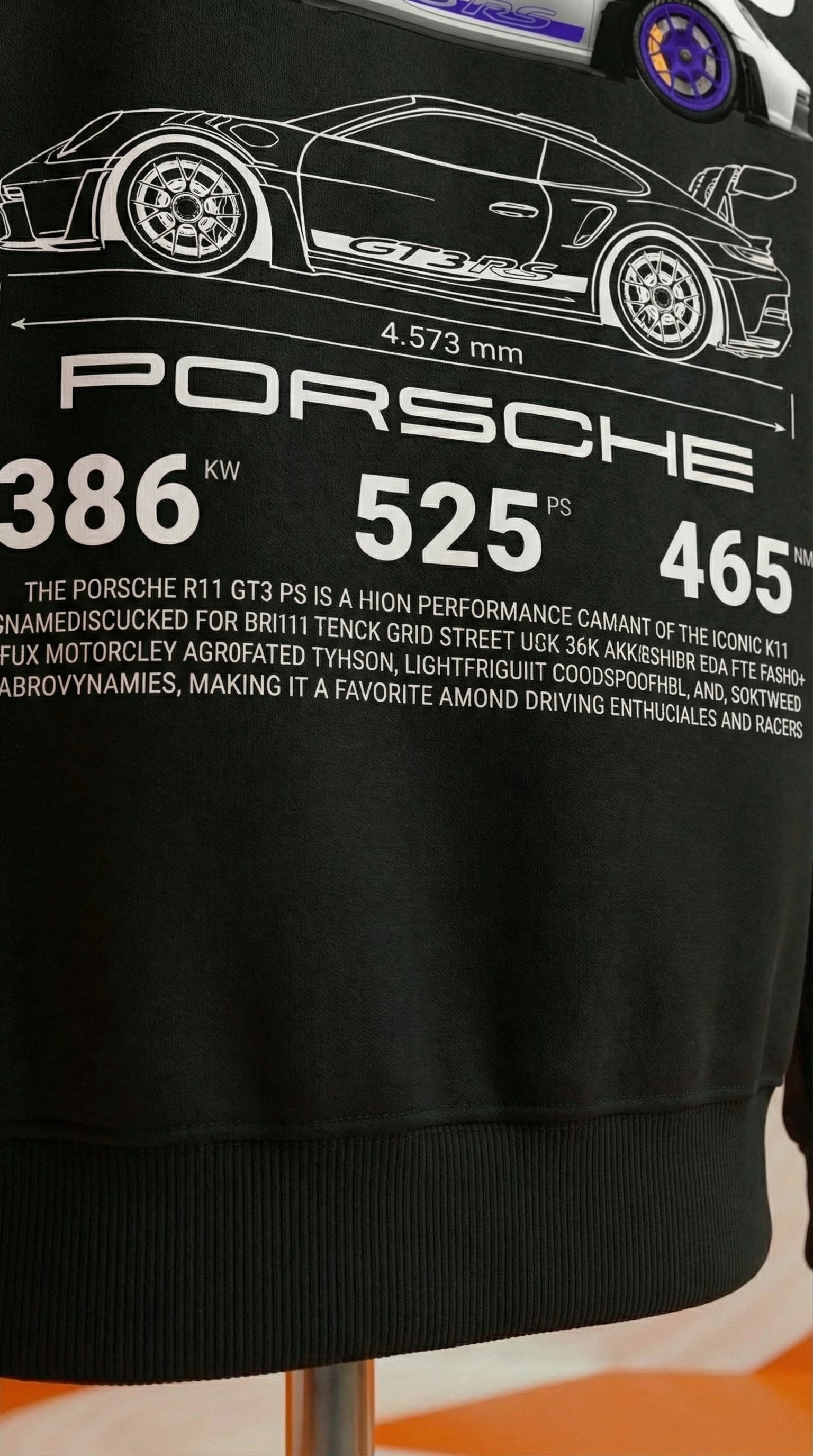 Sweat à capuche Porsche 911 GT3 RS Blueprint