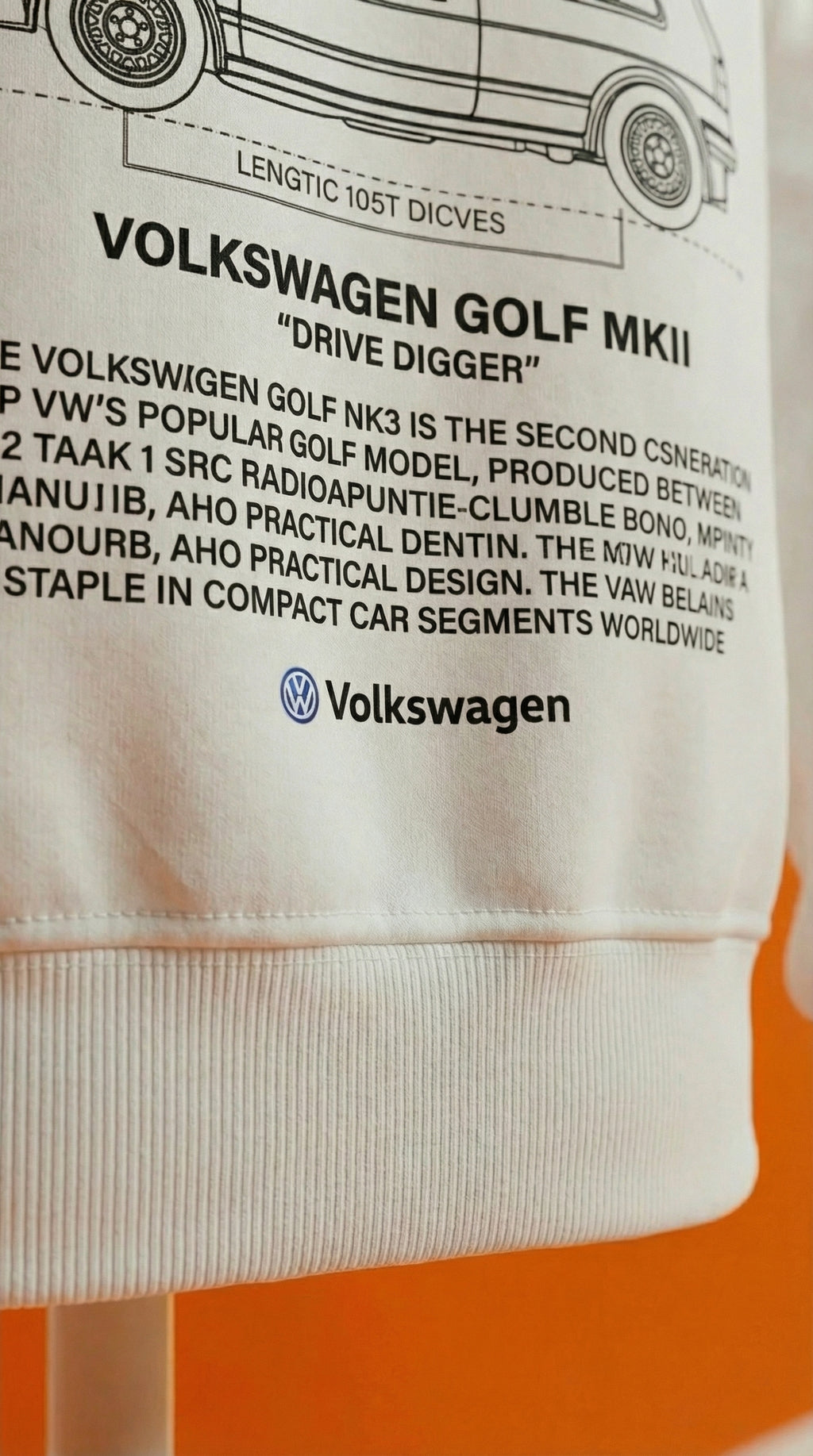 Volkswagen Golf MK2 Blueprint Hoodie
