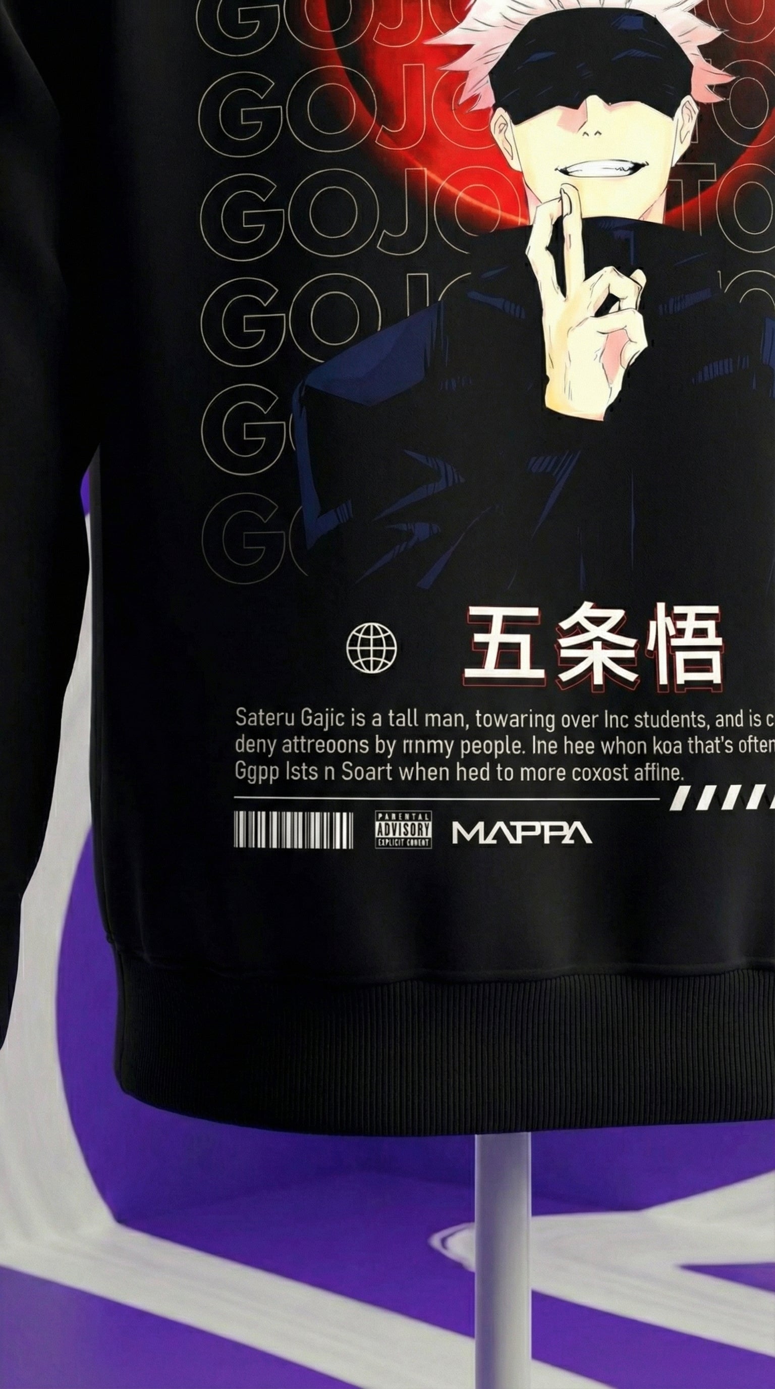 Gojo Satoru Hoodie (JJK) — Black