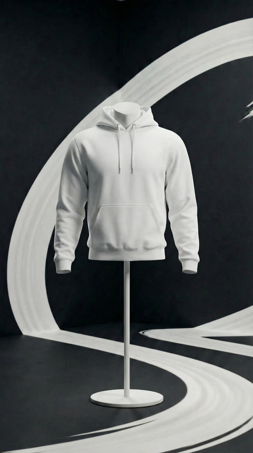 ACE Space basic hoodie minimal pullover in black and white
