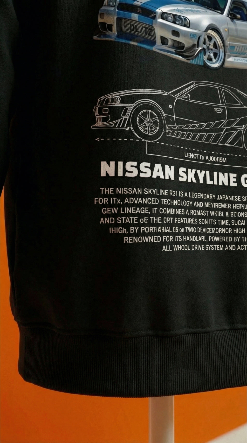 Nissan Skyline GT-R R34 Blueprint Hoodie