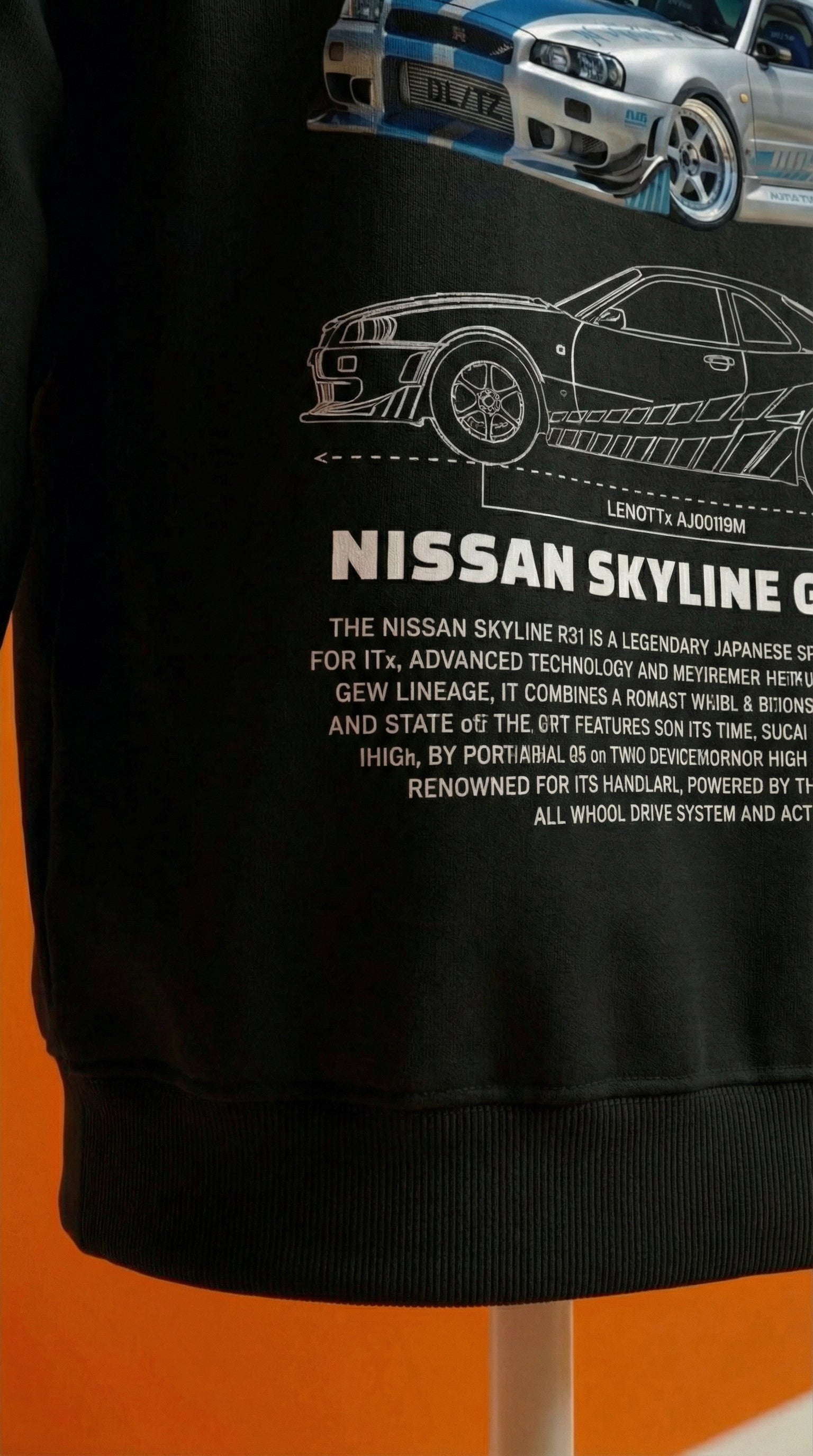 Nissan Skyline GT-R R34 Blueprint Hoodie