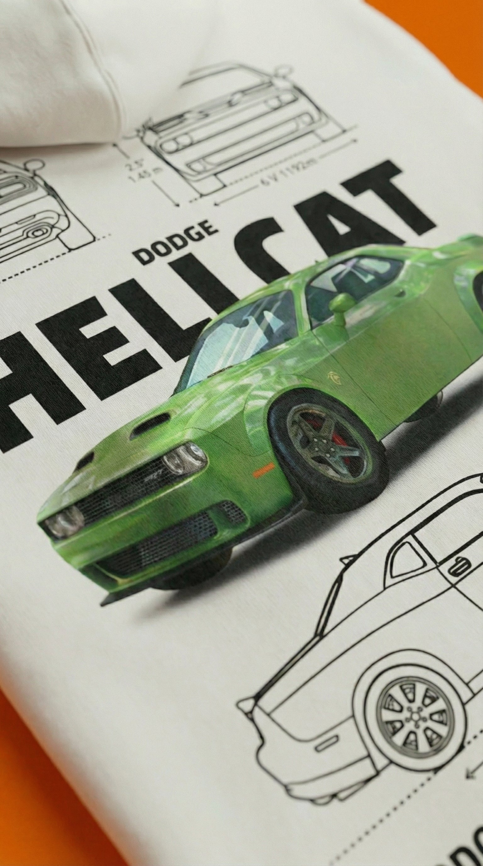 Dodge Challenger SRT Hellcat Blueprint Hoodie