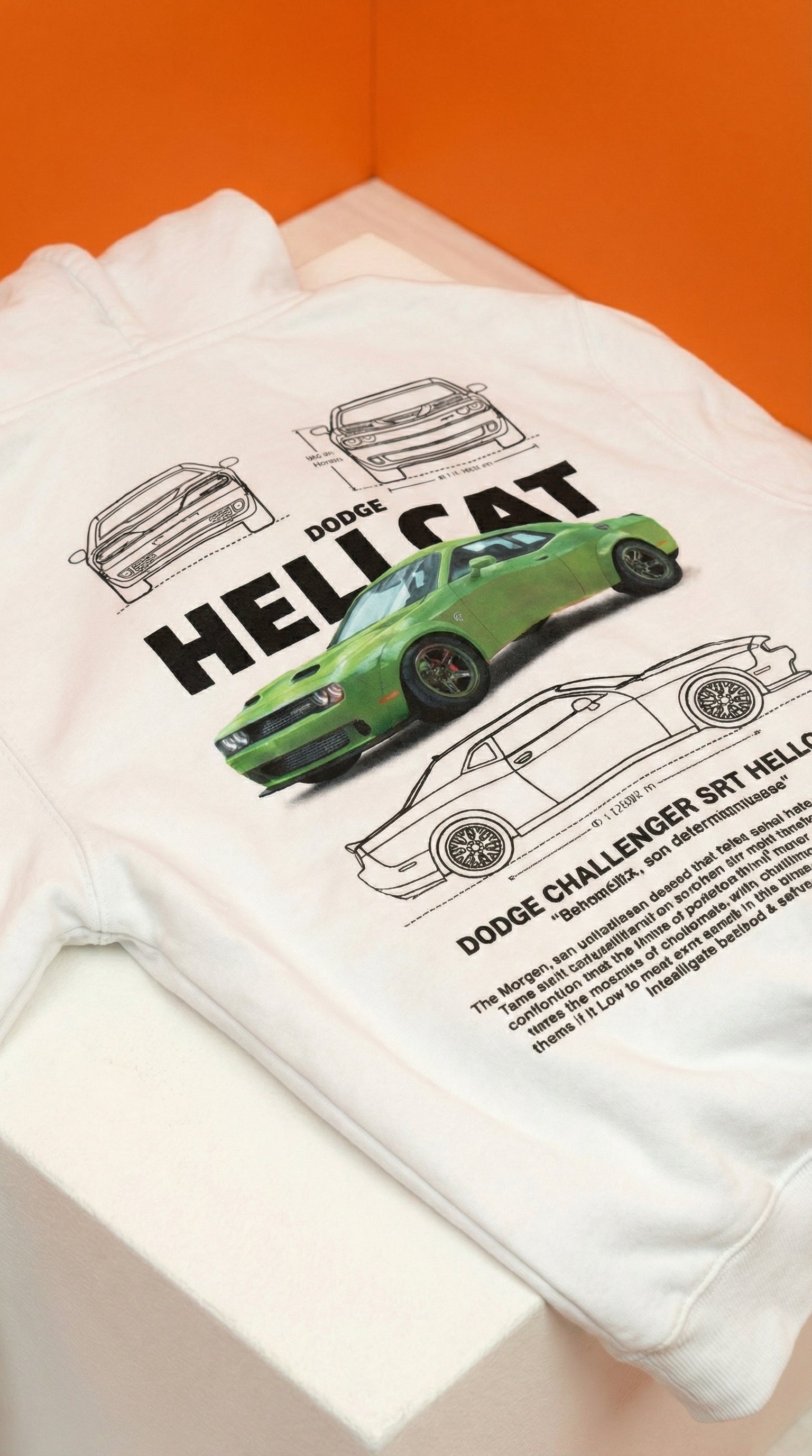 Dodge Challenger SRT Hellcat Blueprint Hoodie