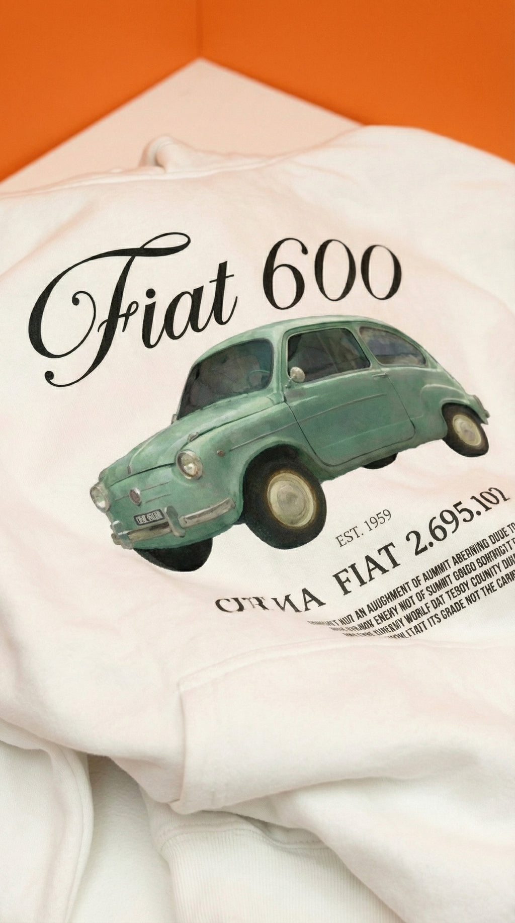Fiat 600 Vintage Poster Hoodie