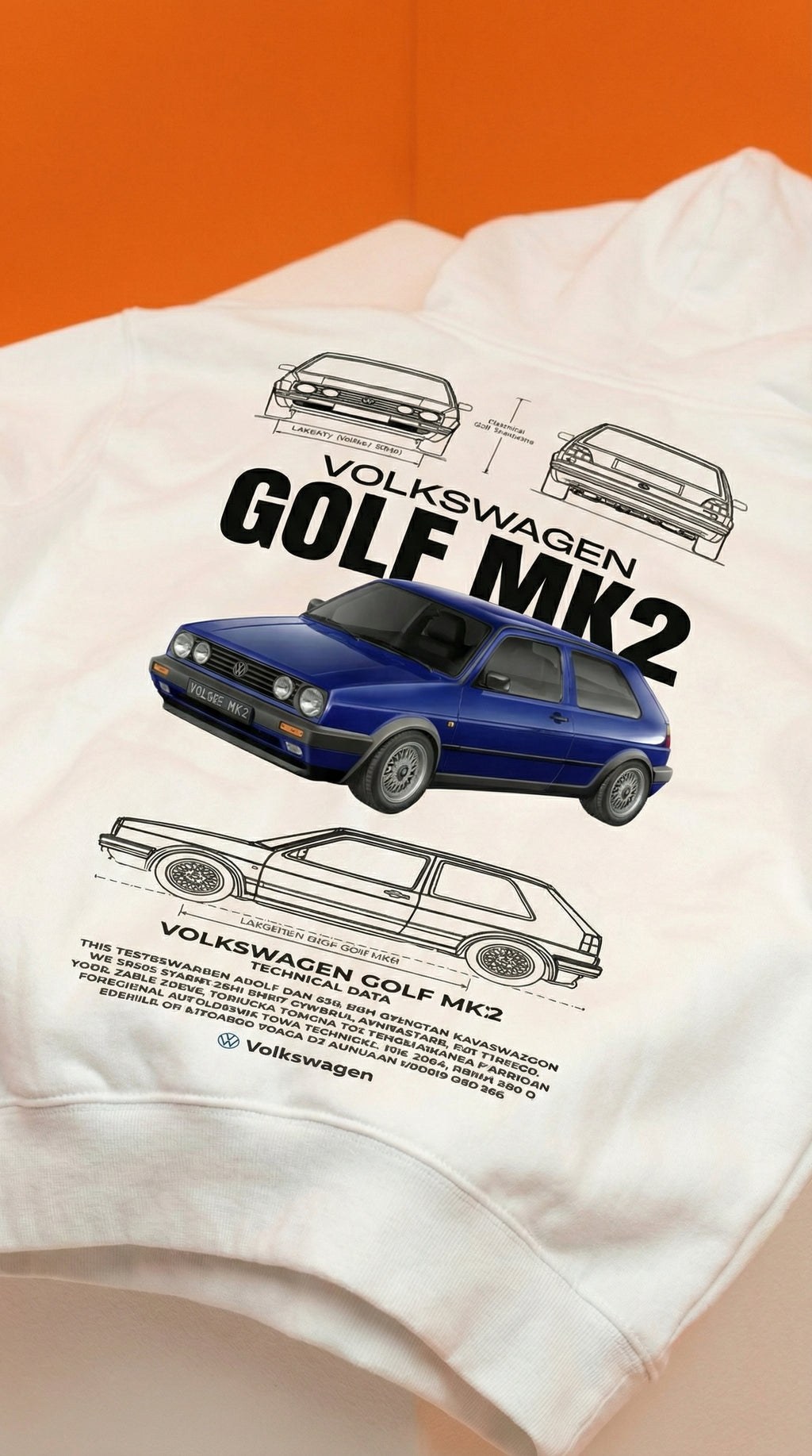 Volkswagen Golf MK2 Blueprint Hoodie
