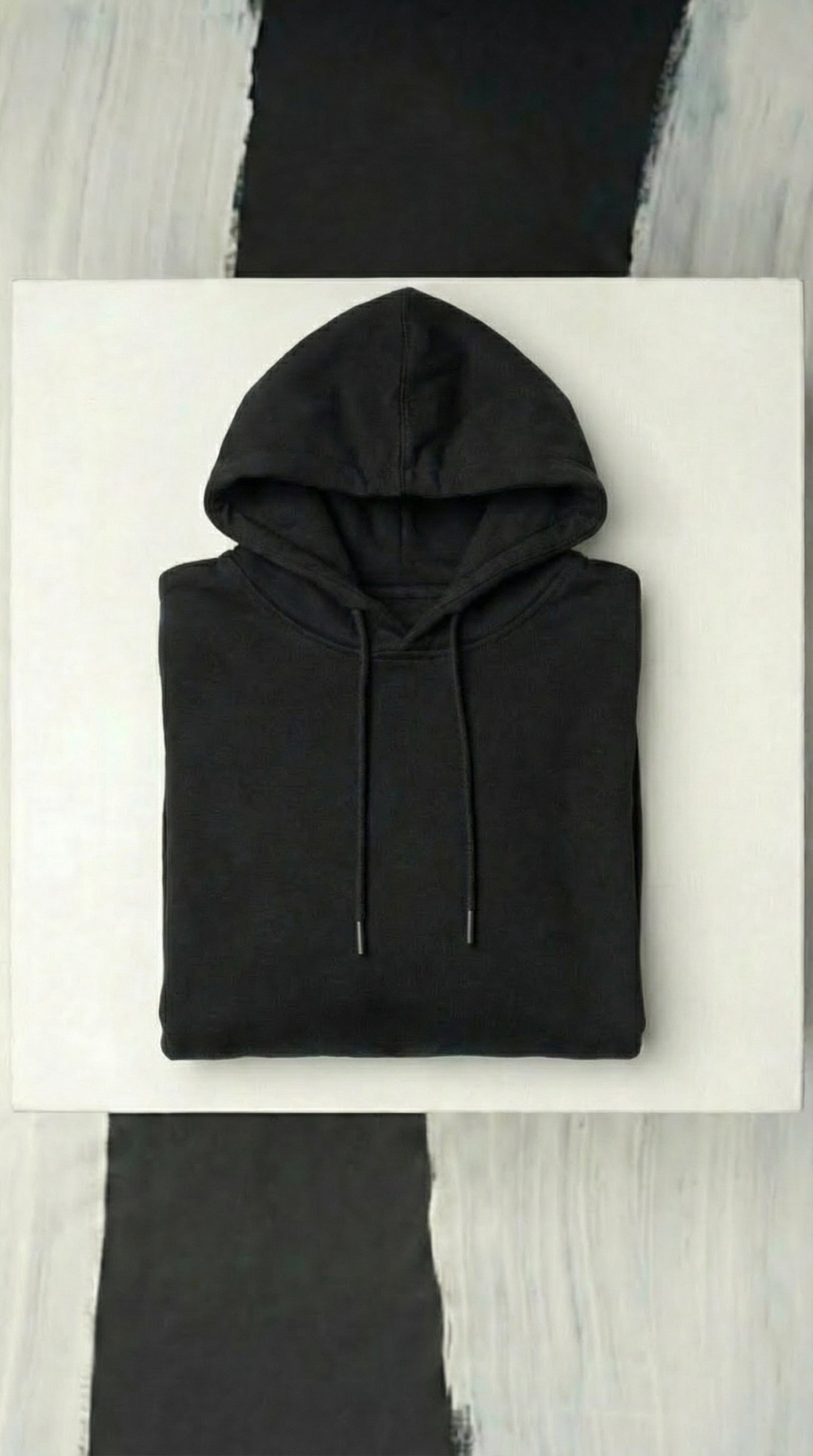 ACE Space basic hoodie minimal pullover in black and white
